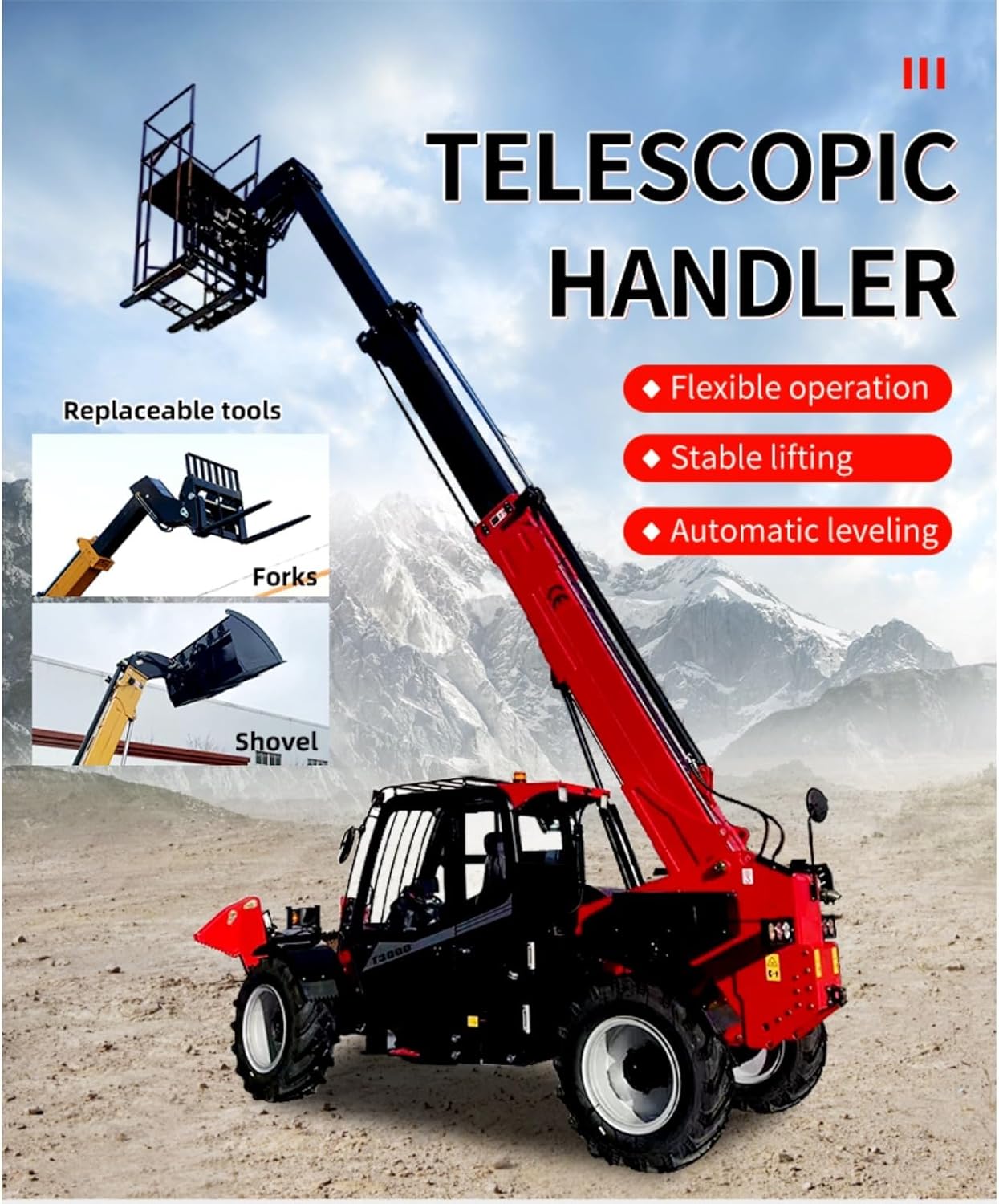 High-Reach Telescopic Forklift Loader – 4–10m Telehandler for Construction, Mining & Warehouse Use