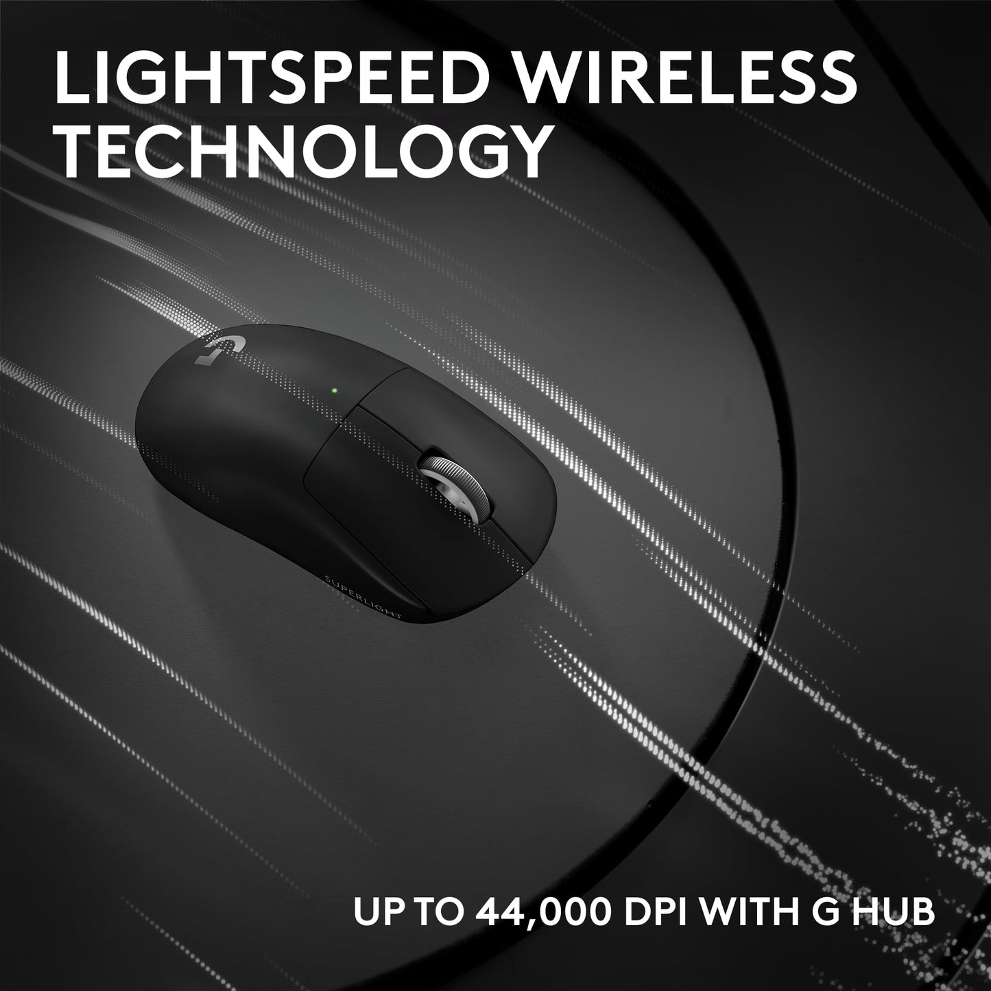 Logitech G PRO X Superlight 2 Wireless Gaming Mouse - Black | 60g, Symmetrical Shape, <8 kHz Polling, 44K DPI, PowerPlay Wireless Charging Supported, USB-C, 5 Buttons, For PC/Mac