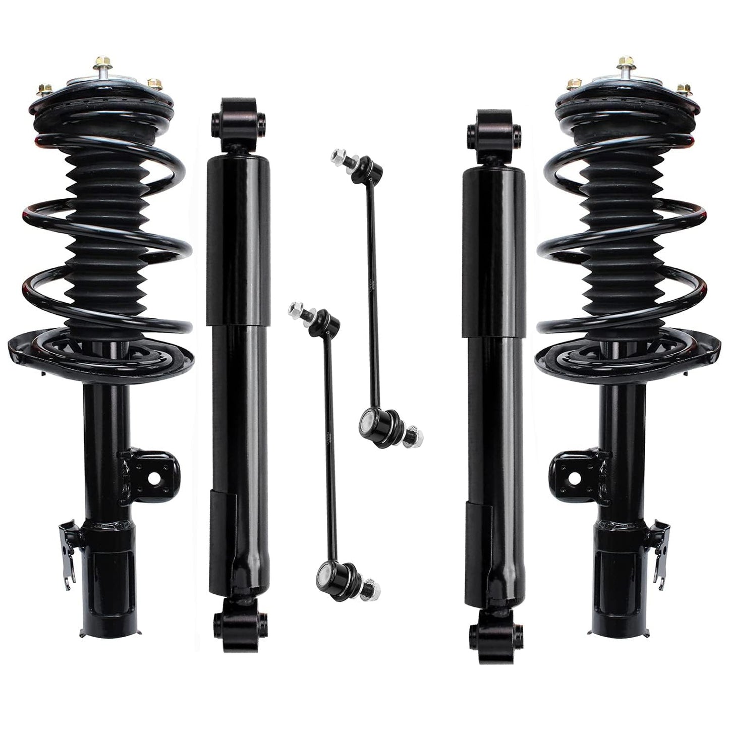 Detroit Axle - 6pc Struts Shocks Kit for 2014-2018 Chevy Silverado 1500 GMC Sierra 1500, 2 Front Struts w/Coil Springs 2 Sway Bars 2 Rear Shock Absorbers 2015 2016 2017 Replacement Suspension
