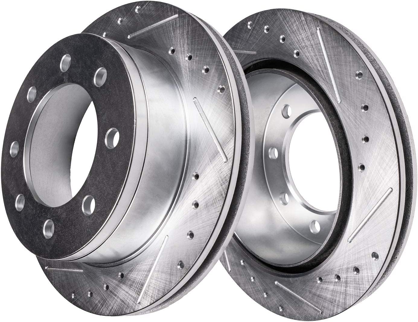 Detroit Axle - Front Brake Kit for Chevy GMC Silverado Sierra 2500HD 3500, Avalanche 2500, Sierra 3500HD, Express Savana 3500 4500 Drilled Disc Brakes Rotors Ceramic Brake Pads Replacement:12.8" inch
