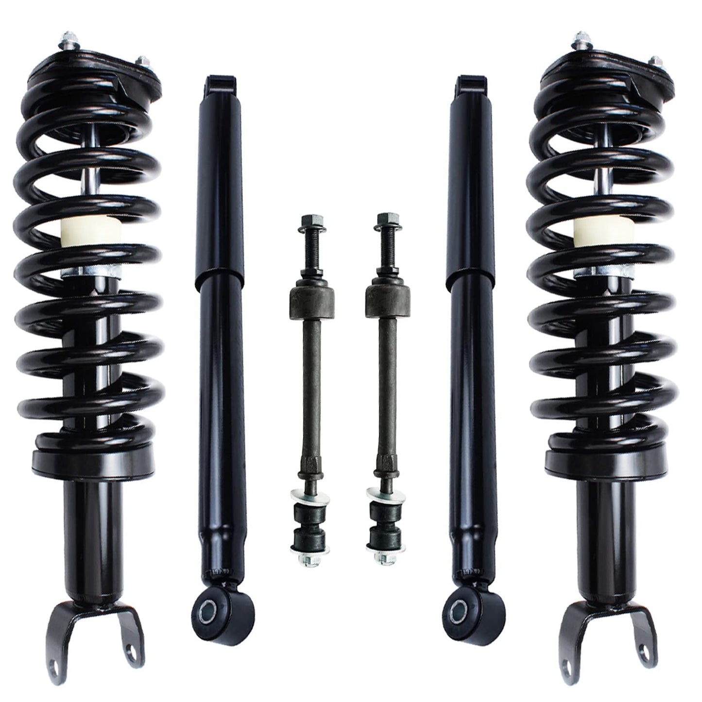 Detroit Axle - 6pc Struts Shocks Kit for 2014-2018 Chevy Silverado 1500 GMC Sierra 1500, 2 Front Struts w/Coil Springs 2 Sway Bars 2 Rear Shock Absorbers 2015 2016 2017 Replacement Suspension