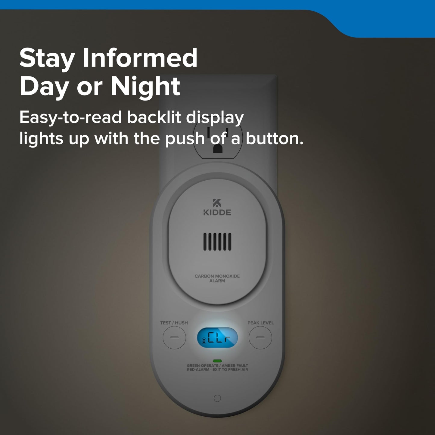 Kidde Carbon Monoxide Detector, Plug-In with 9V Battery Backup, Digital Display, 85 dB Alarm, LED Status Light Indicators, 3rd Edition