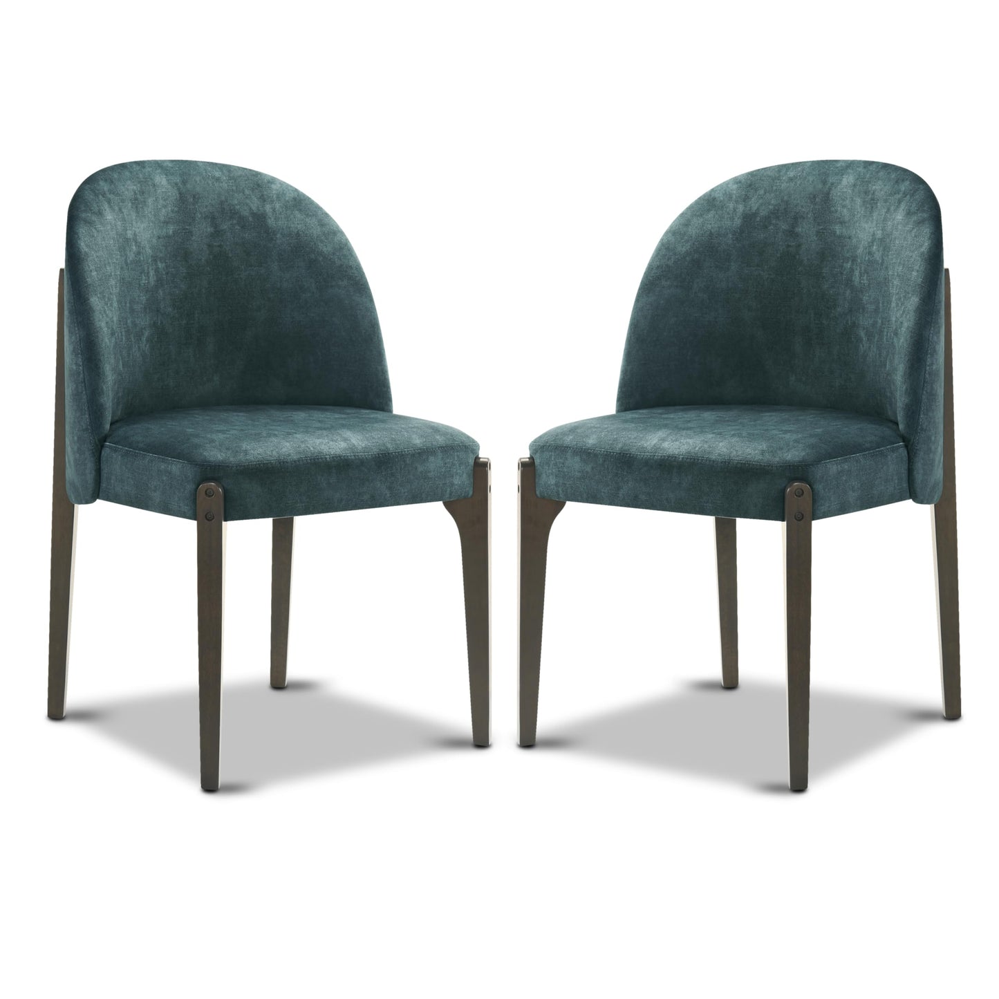 Poly & BARK Bolus Dining Chair – Ganache Brown Upholstered Accent Chair with Wood Legs – Refined Silhouette for Dining Room, Kitchen or Breakfast Nook – Arrives Fully Assembled