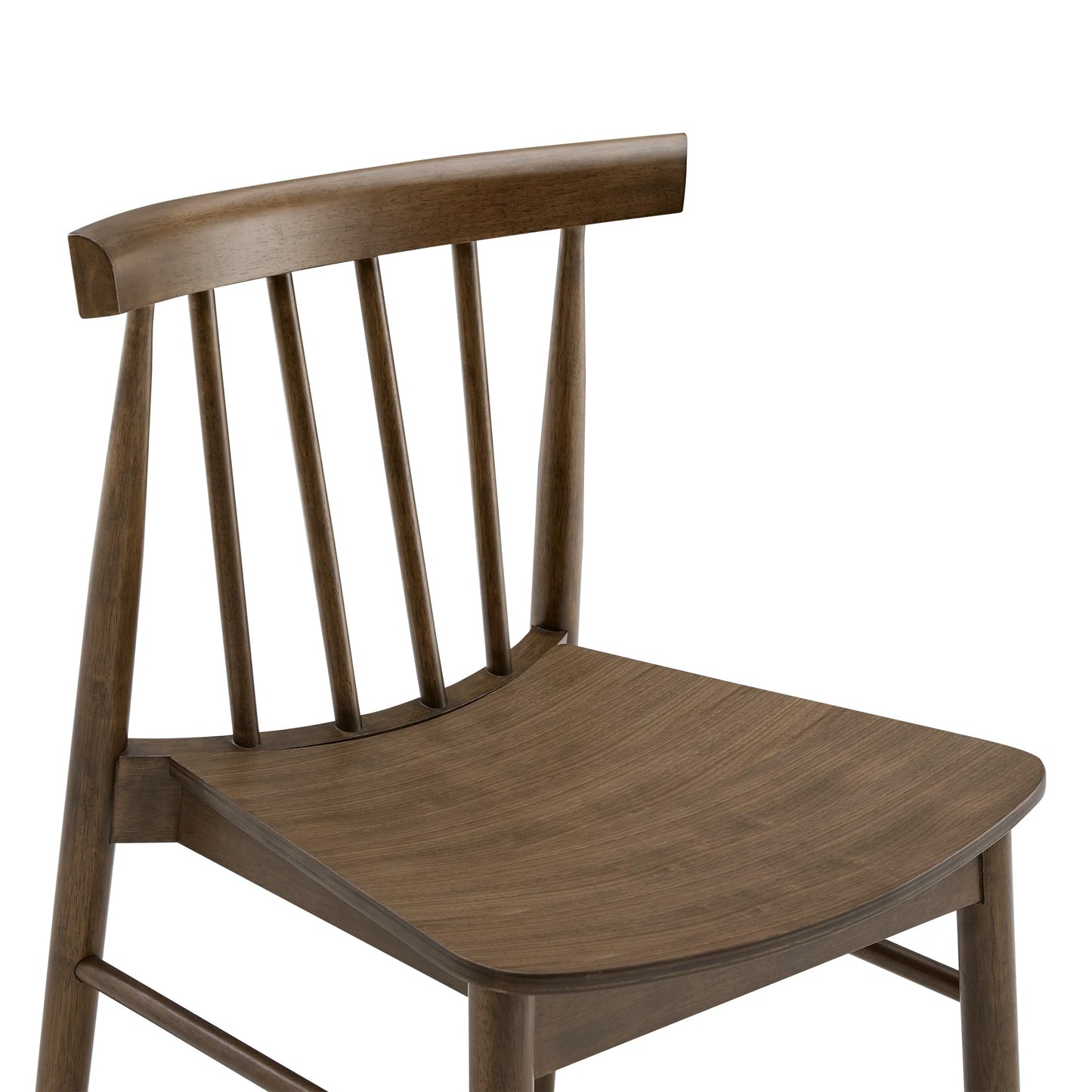 CHITA Soild Wood Dining Chairs Set of 4, Mid Century Modern Walnut Wood Kitchen Chairs with Curved Backrest, Dining Room Chair for Kitchen, Restaurant