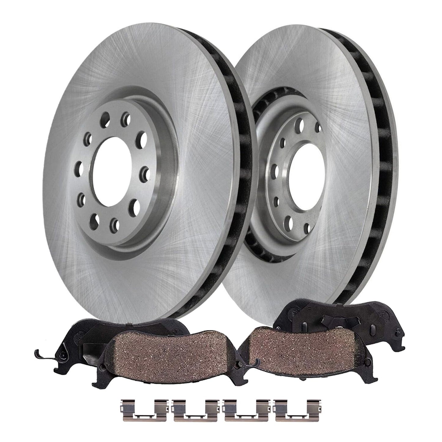 Detroit Axle - Kit de freno delantero para Chrysler 200 Sebring Dodge Avenger Caliber Jeep Compass Patriot Rotores de freno de cerámica Reemplazo de pastillas de freno : rotores delanteros de 11.57