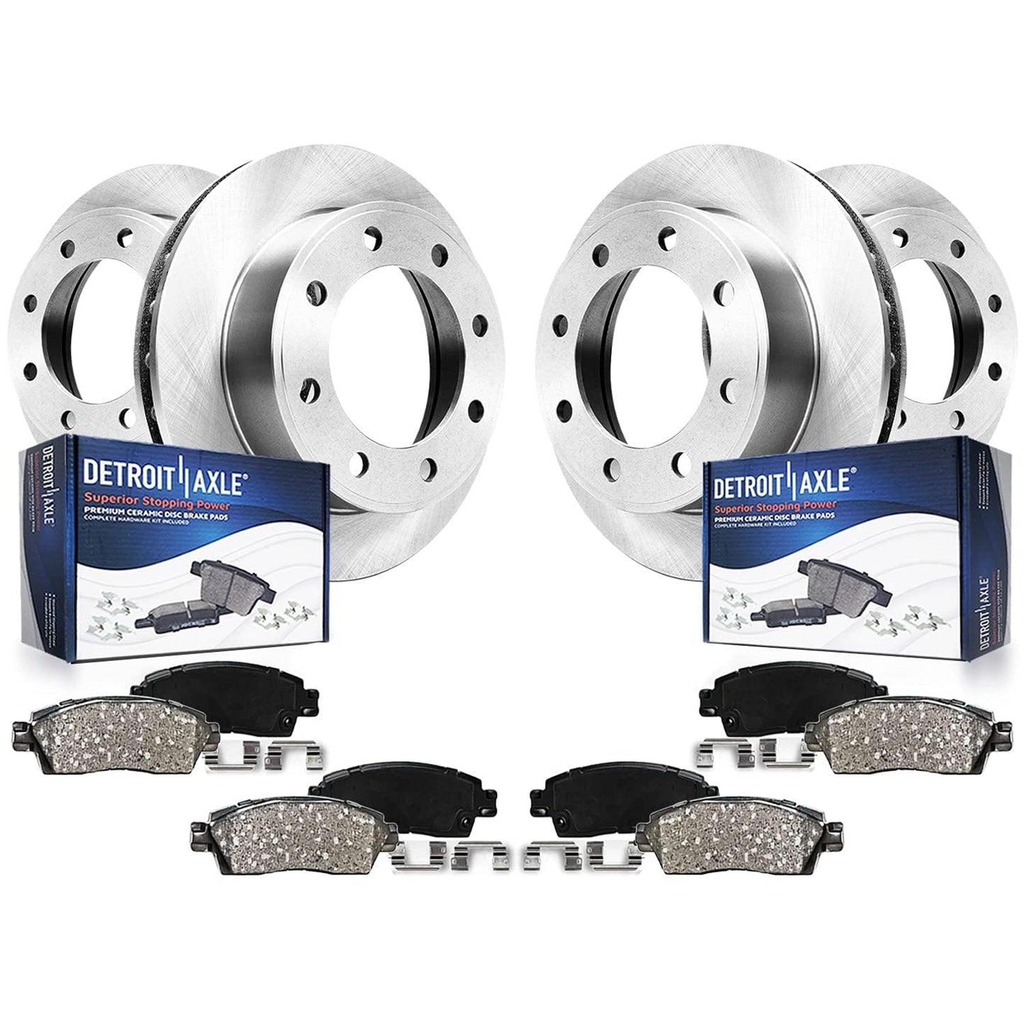 Detroit Axle - Brake Kit for Dodge Avenger Caliber Jeep Patriot Compass Chrysler 200 Sebring Replacement Disc Brake Rotors Ceramic Brakes Pads 5 Lugs: 11.57" inch Front and 10.31" inch Rear Rotors