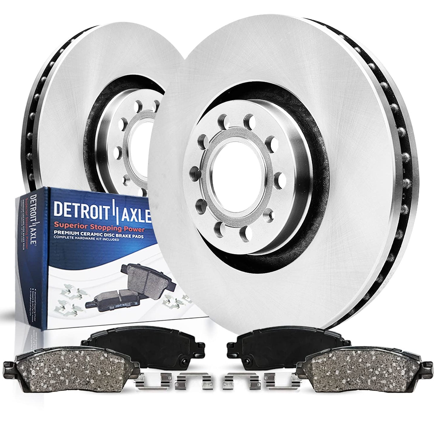Detroit Axle - Front Brake Kit for Chevrolet GMC Silverado Suburban Sierra Savana Yukon XL 1500 Tahoe Cadillac Escalade Disc Brake Rotors Ceramic Brakes Pads Replacement : 12" inch Rotor
