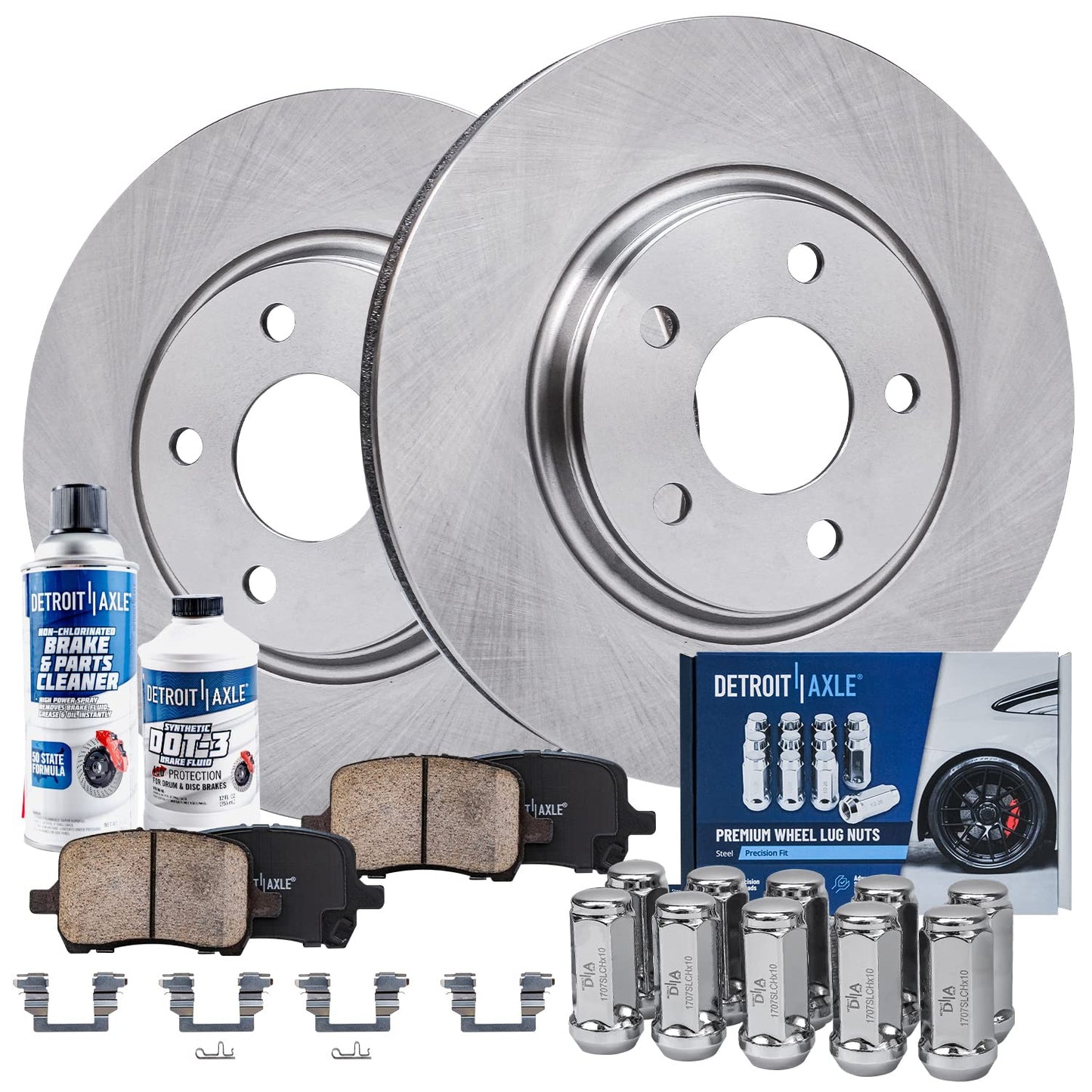 Detroit Axle - Brake Kit for 11-20 Toyota Sienna, 14-19 Highlander, 10-15 Lexus RX350 RX450h Disc Brake Rotors and Ceramic Brakes Pads Front and Rear Replacement : 12.91 in Front/12.17 in Rear Rotor