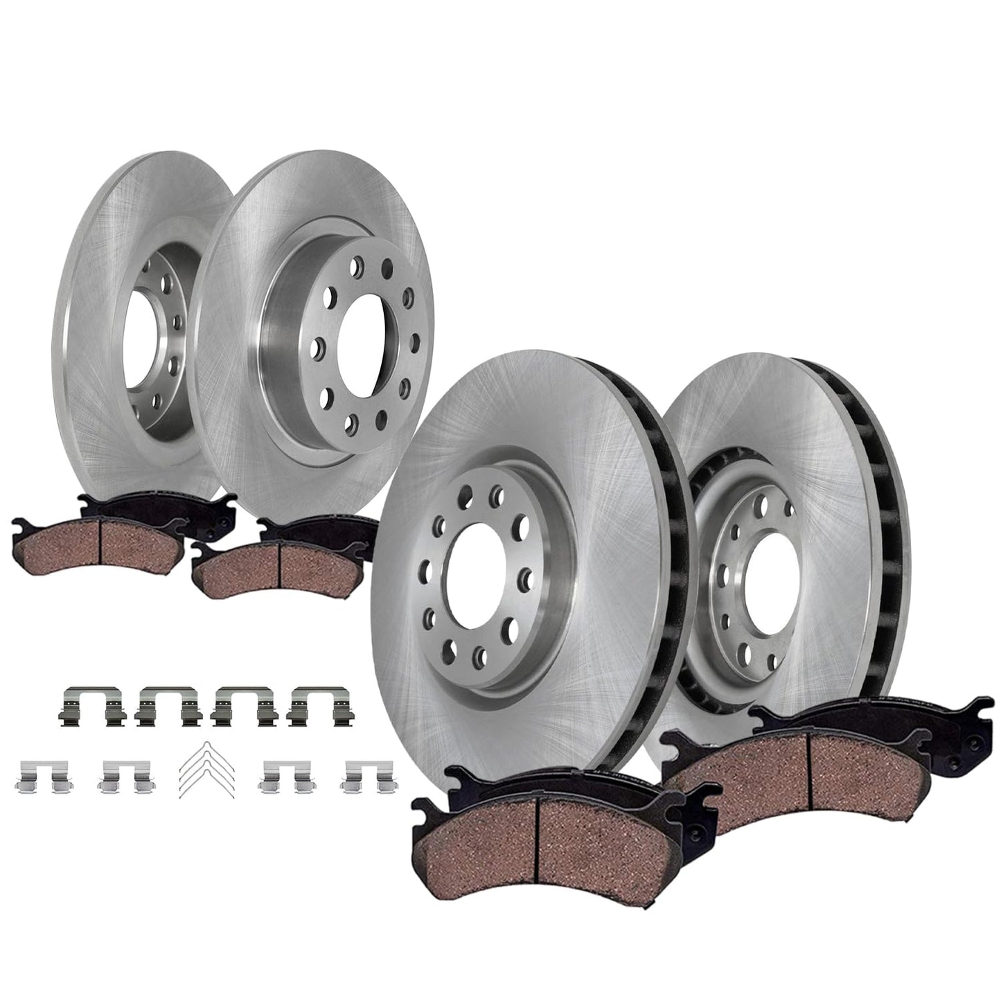 Detroit Axle - Brake Kit for Dodge Avenger Caliber Jeep Patriot Compass Chrysler 200 Sebring Replacement Disc Brake Rotors Ceramic Brakes Pads 5 Lugs: 11.57" inch Front and 10.31" inch Rear Rotors