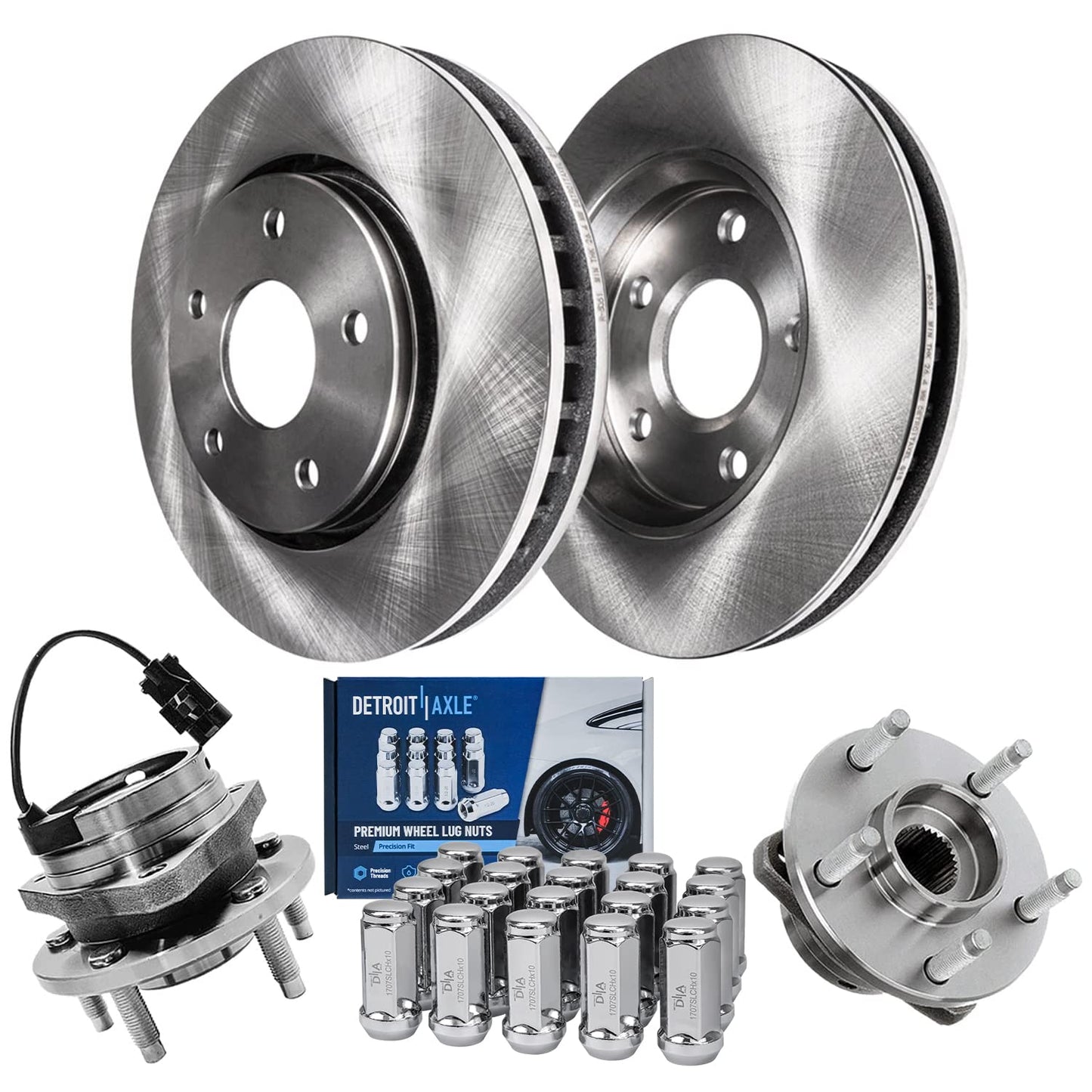 Detroit Axle - Brake Kit for 2013-2016 Kia Optima 2011-2015 Hyundai Sonata, Disc Brake Rotors Ceramic Brakes Pads Front and Rear 2014 Replacement
