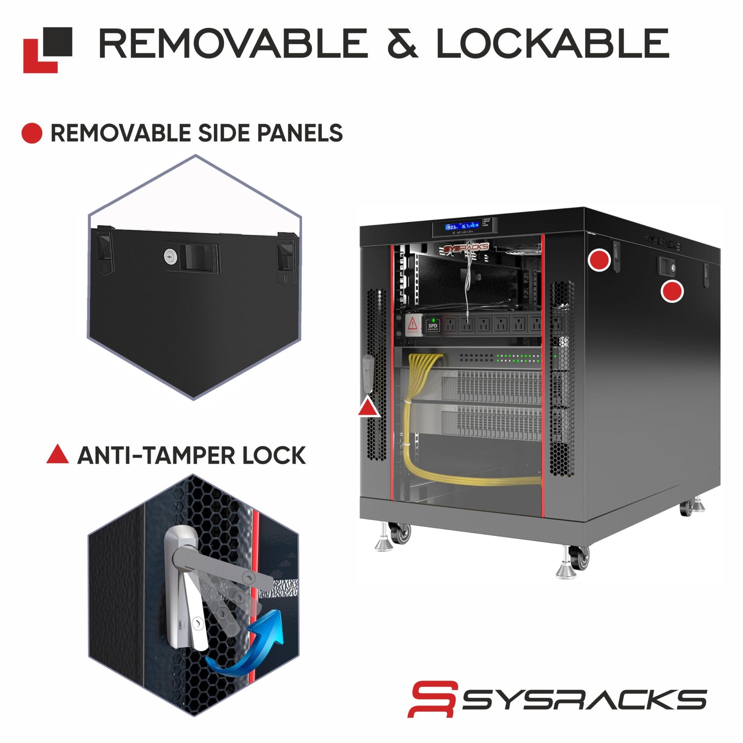 19" Server Rack Cabinet 18U – 35" Deep Network Cabinet Enclosure with Glass Door, Locking Panels, Cooling Fans, PDU & Shelf, IT Rack for Servers, Switches, AV Equipment