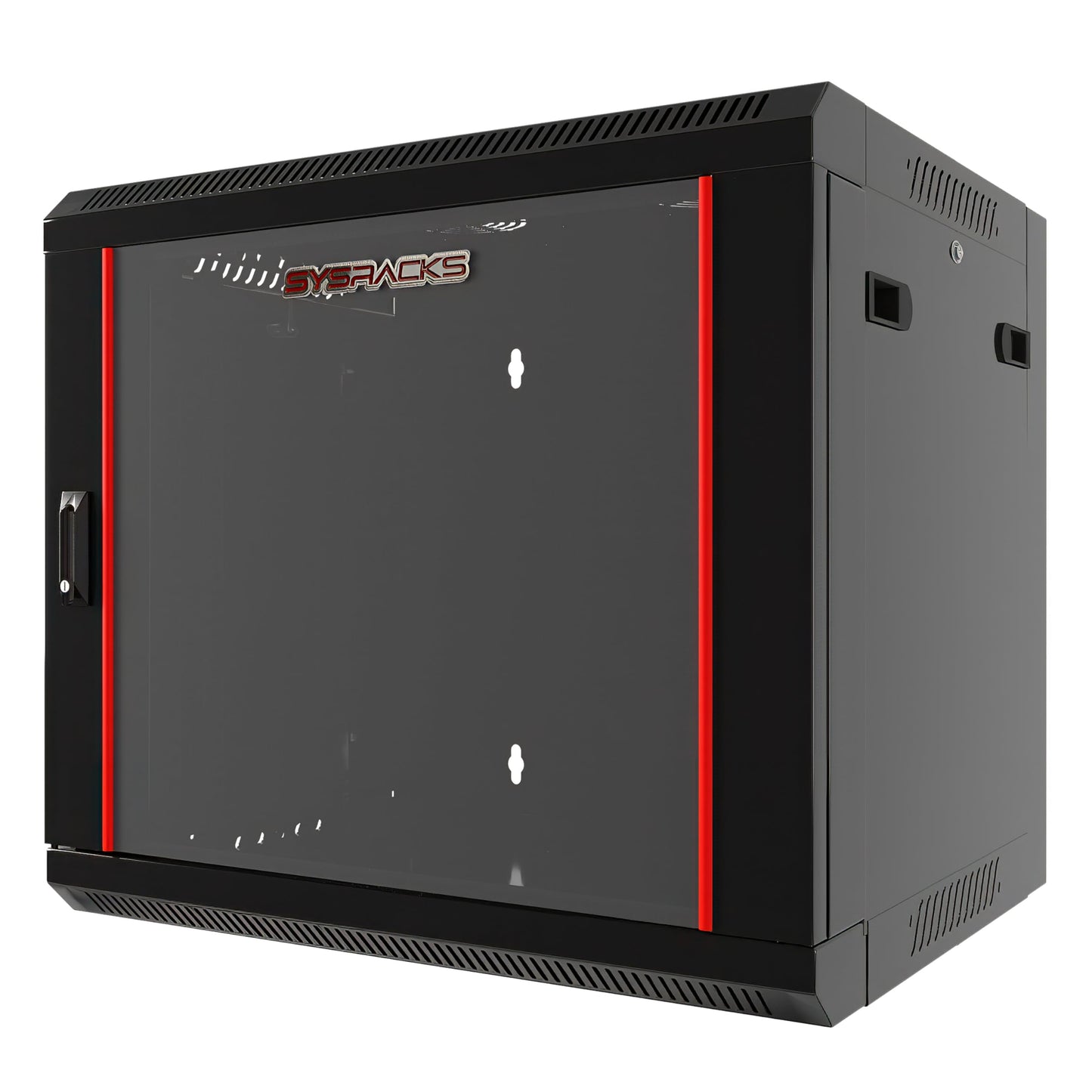 15U Wall Mount Network Cabinet, 18 Inch Deep Enclosed Server Rack with Locking Tempered Glass Door for Home Lab, Office IT & AV Equipment