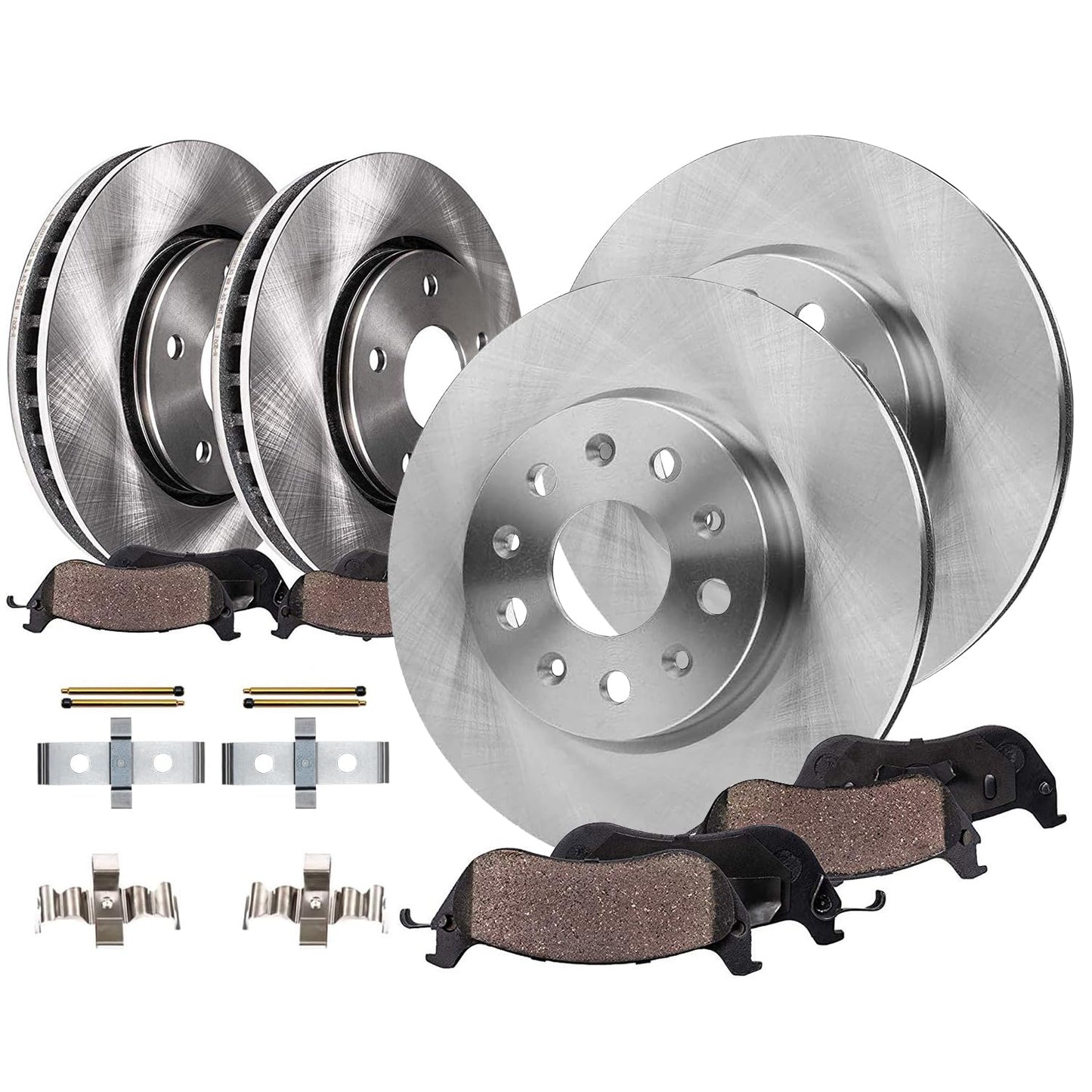 Detroit Axle - Brake Kit for Dodge Avenger Caliber Jeep Patriot Compass Chrysler 200 Sebring Replacement Disc Brake Rotors Ceramic Brakes Pads 5 Lugs: 11.57" inch Front and 10.31" inch Rear Rotors