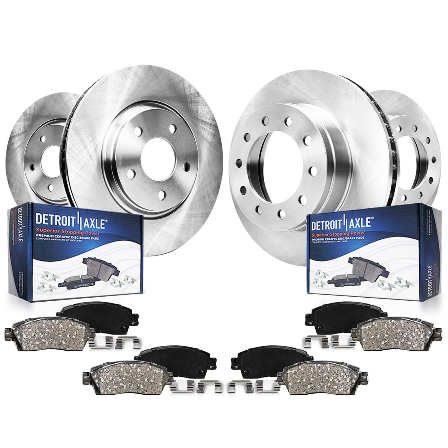 Detroit Axle - Brake Kit for 14-20 Nissan Rogue, 17-22 Rogue Sport, Front and Rear Disc Brake Rotors Ceramic Brake Pads 2018 2019 Replacement