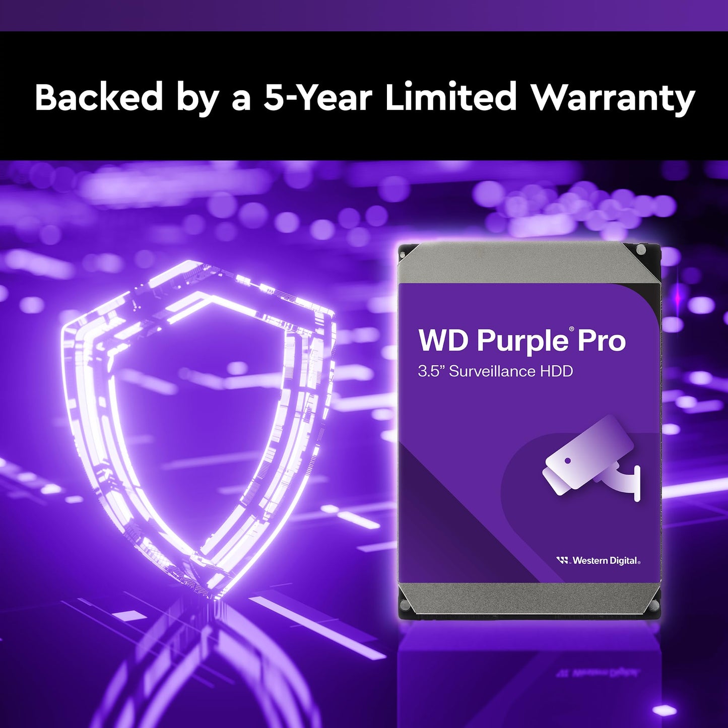 Western Digital 18TB WD Purple Pro Surveillance Internal Hard Drive HDD - SATA 6 Gb/s, 512 MB Cache, 3.5" - WD181PURP