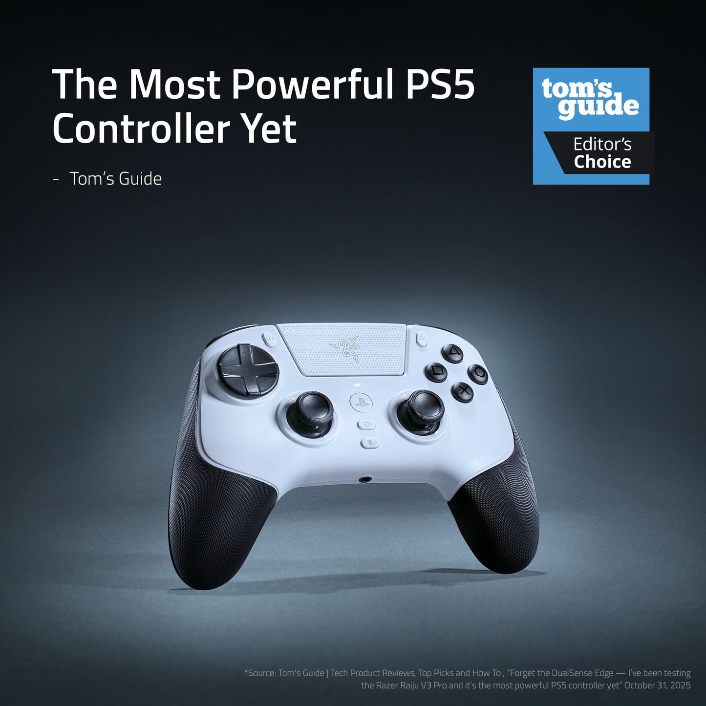 Razer Raiju V3 Pro Wireless Esports Controller – Officially Licensed for PlayStation, Lag-free Esports Grade Performance, 6 Remappable Buttons, TMR Thumbsticks, Fast Triggers, for PS5 & PC – Black
