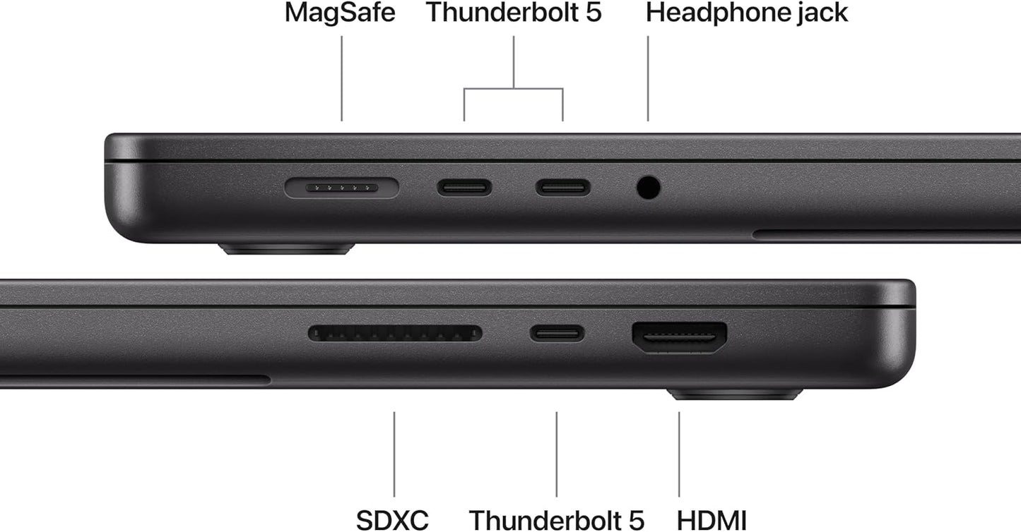 Apple MacBook Pro Laptop with M5 Max, 18‑core CPU, 40‑core GPU: Standard 16.2-inch Display, 128GB Unified Memory, 2TB SSD Storage; Space Black