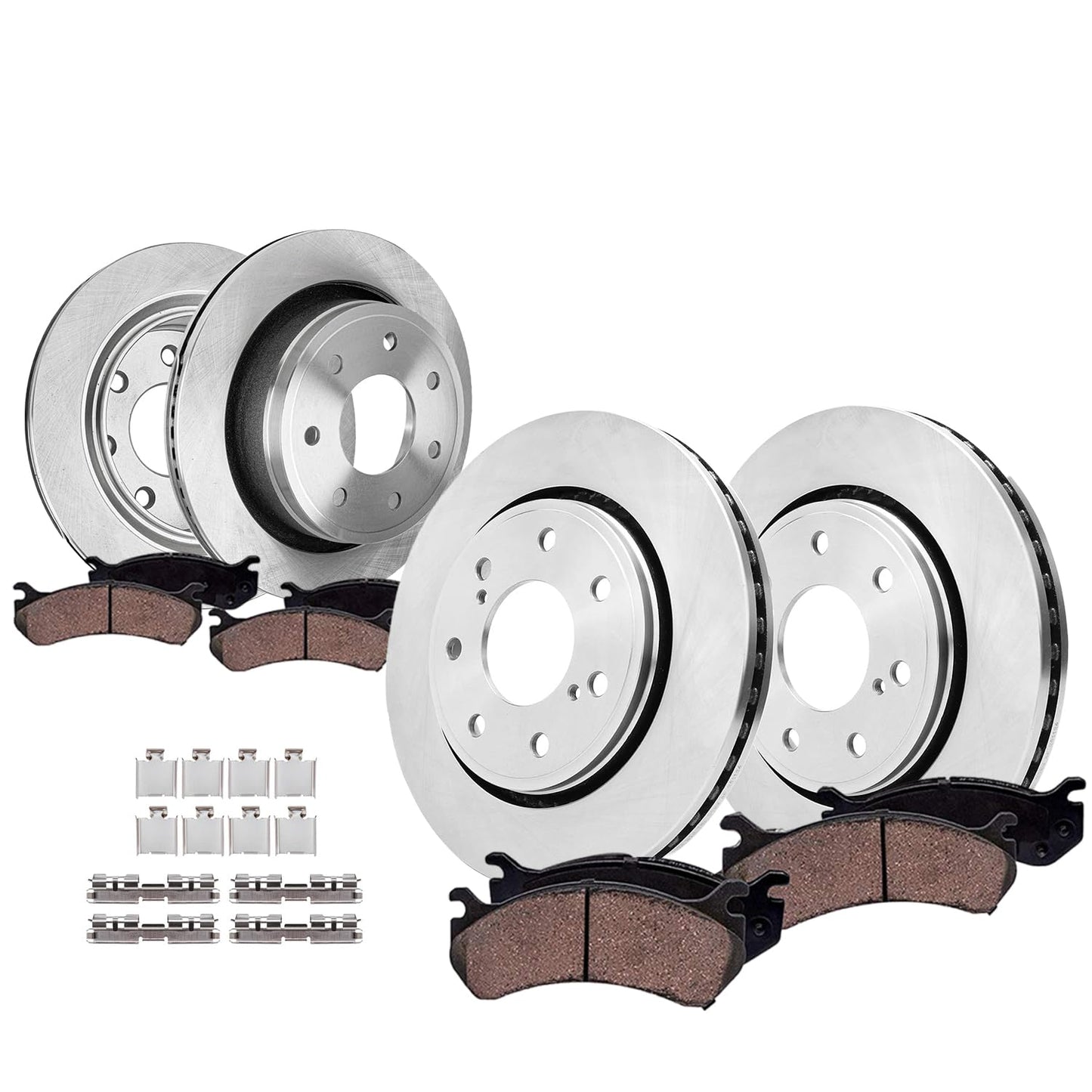 Detroit Axle - Brake Kit for Dodge Avenger Caliber Jeep Patriot Compass Chrysler 200 Sebring Replacement Disc Brake Rotors Ceramic Brakes Pads 5 Lugs: 11.57" inch Front and 10.31" inch Rear Rotors