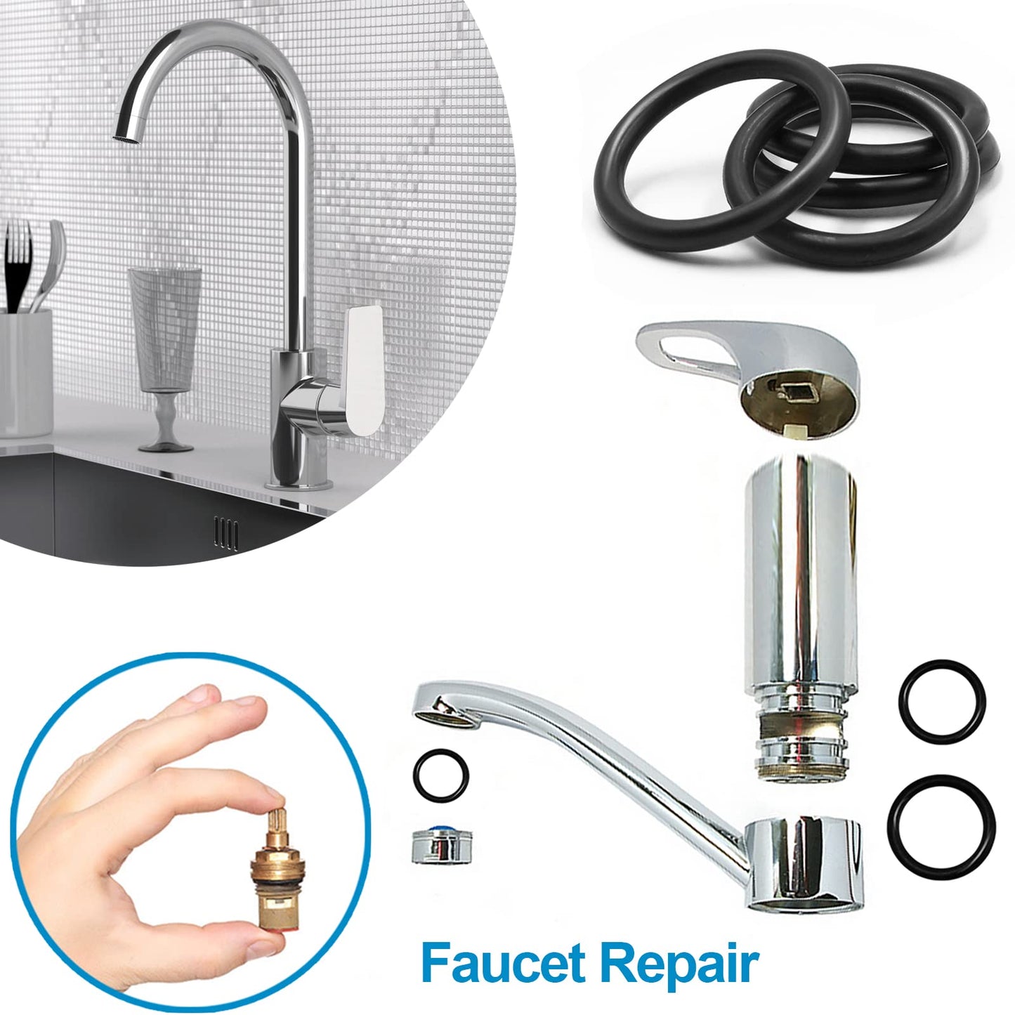ZDBB 1010 Pcs Rubber O Rings Kit 22 Size Universal O-Ring Assortment Set for Automotive Faucet Pressure Washers Plumbing Sealing Repair,Air or Gas Connections,Resist Oil and Heat