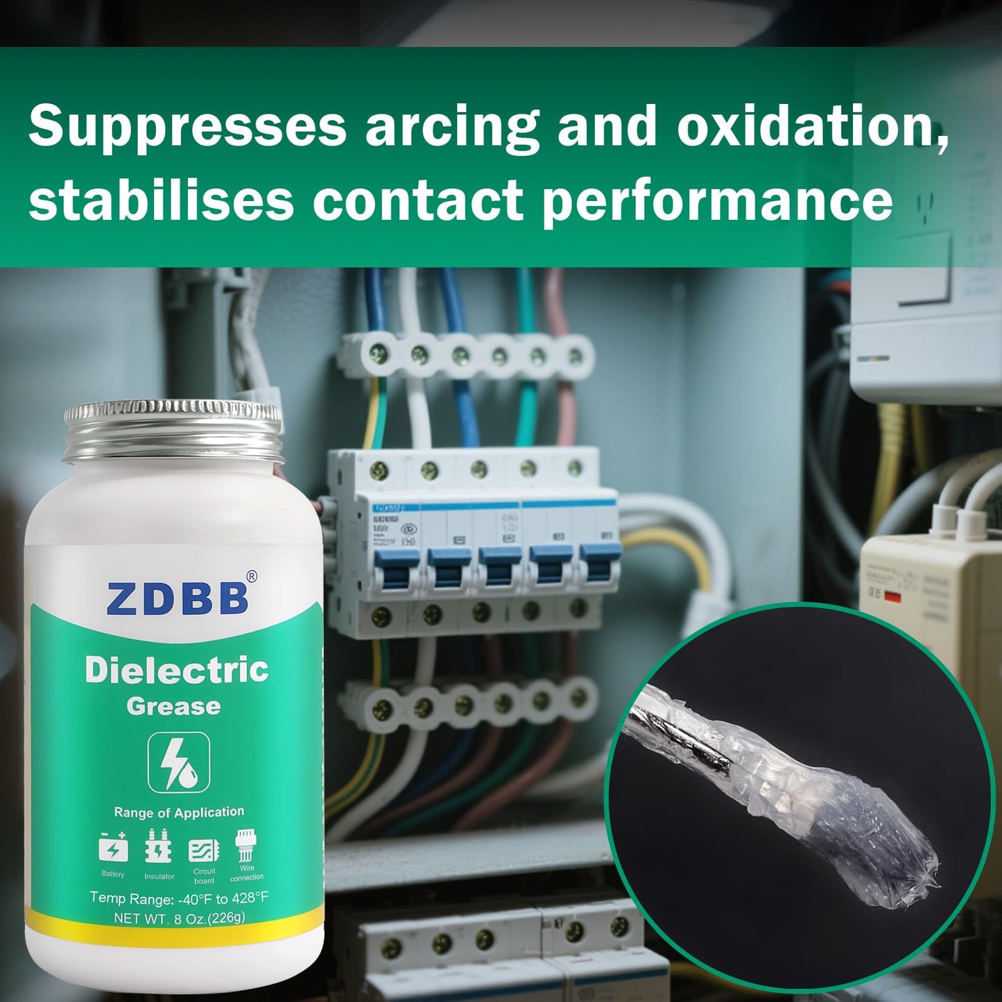 ZDBB Dielectric Grease for Electrical Connectors Automotive, Tune Up Dialectric Grease with a Brush, Electric Grasa Spark Plug, Battery Terminal, Marine Waterproof Heat-Resistant 1oz (1pcs)