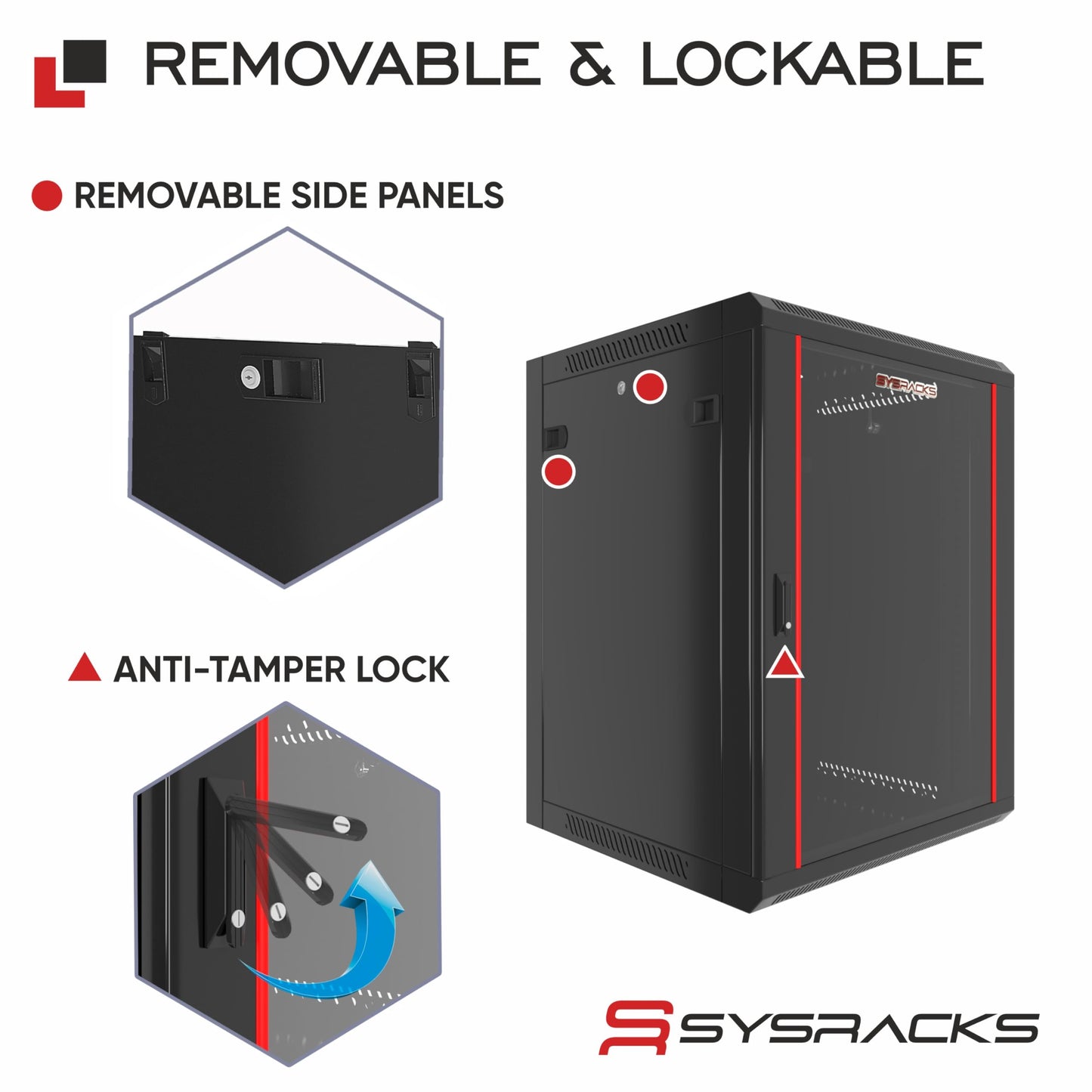 15U Wall Mount Network Cabinet, 18 Inch Deep Enclosed Server Rack with Locking Tempered Glass Door for Home Lab, Office IT & AV Equipment