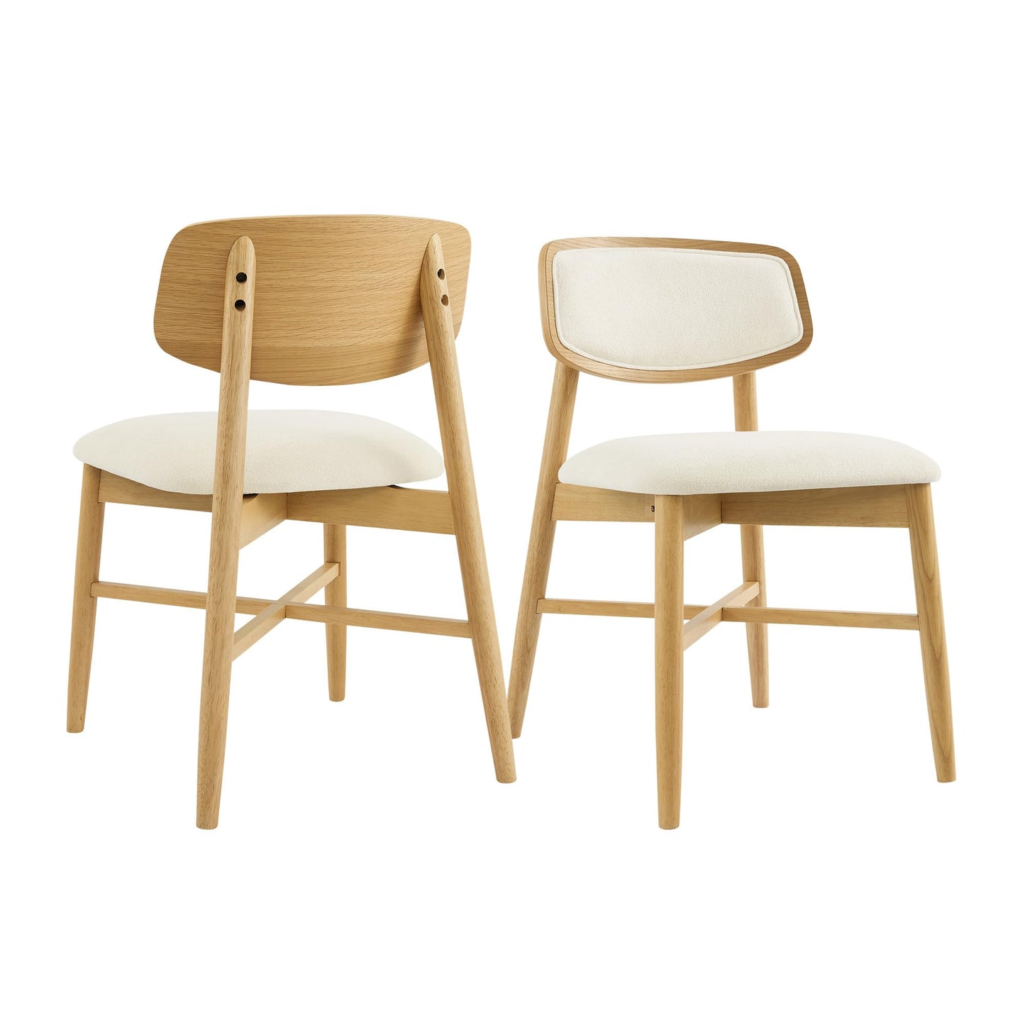 CHITA Soild Wood Dining Chairs Set of 4, Mid Century Modern Walnut Wood Kitchen Chairs with Curved Backrest, Dining Room Chair for Kitchen, Restaurant