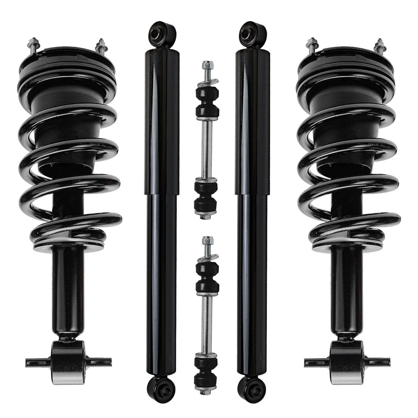 Detroit Axle - 6pc Struts Shocks Kit for 2014-2018 Chevy Silverado 1500 GMC Sierra 1500, 2 Front Struts w/Coil Springs 2 Sway Bars 2 Rear Shock Absorbers 2015 2016 2017 Replacement Suspension