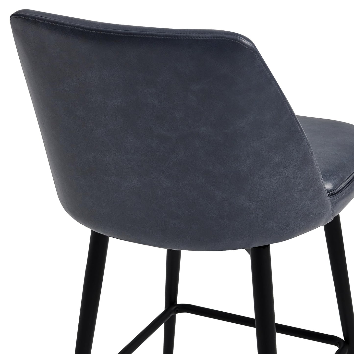 CHITA Swivel Bar Stools, 27.2" Counter Height Bar Stools Set of 3, FSC Certified Upholstered Modern Counter Stools, Metal Legs, Faux Leather, Saddle Brown