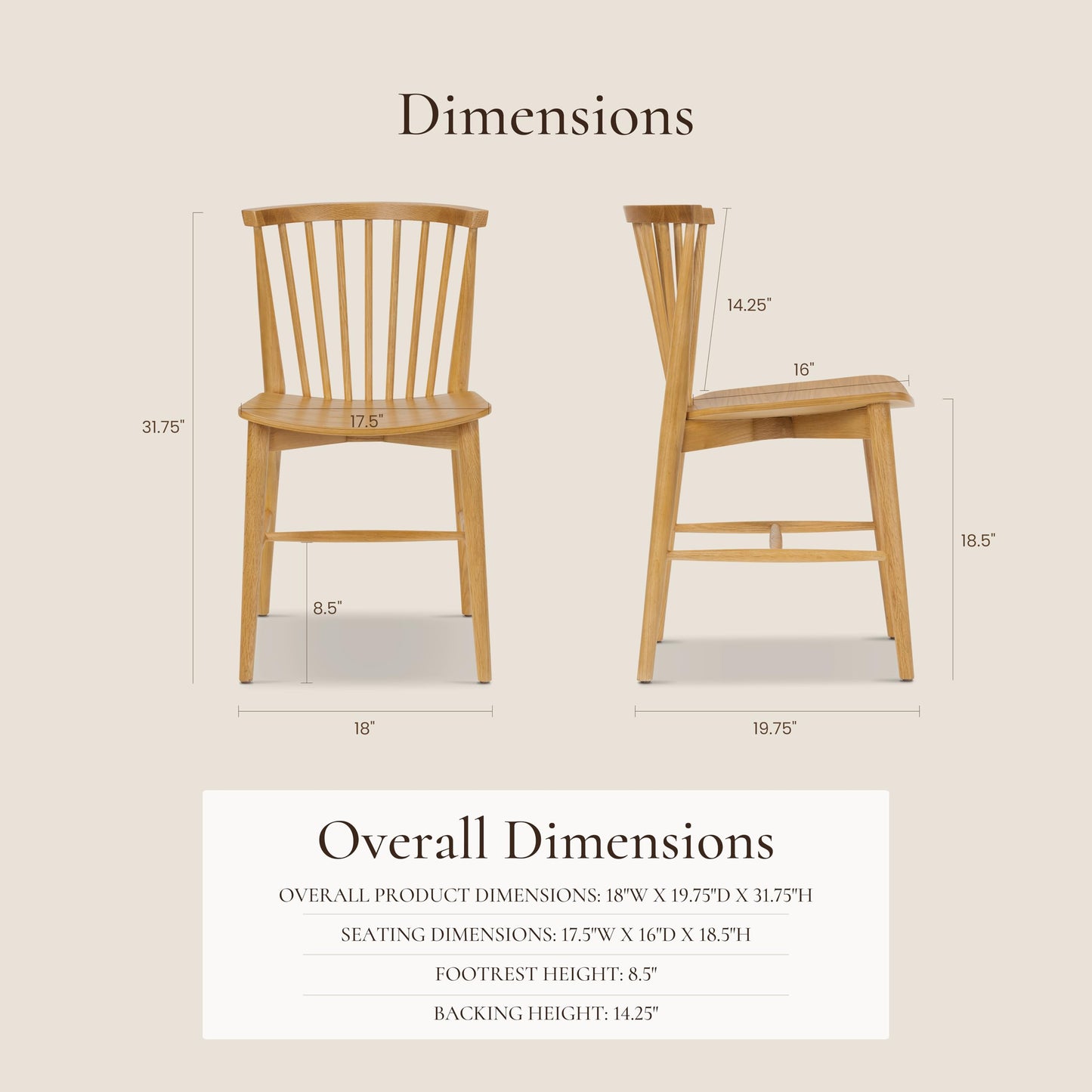 Poly & BARK Ligna Counter Stool in Black – Mid-Century Inspired Stool with Sculpted Spindle Back – Solid American Oak Frame and Engineered Wood Veneered Seat – Fully Assembled and Ready to Use