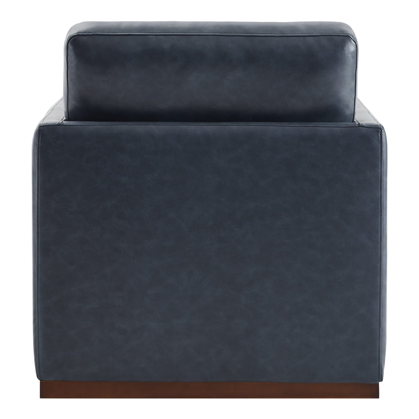 CHITA Genuine Leather Swivel Accent Chair, FSC Certified Mid Century Modern Arm Chair for Living Room and Bedroom, Fully Assembled, Saddle