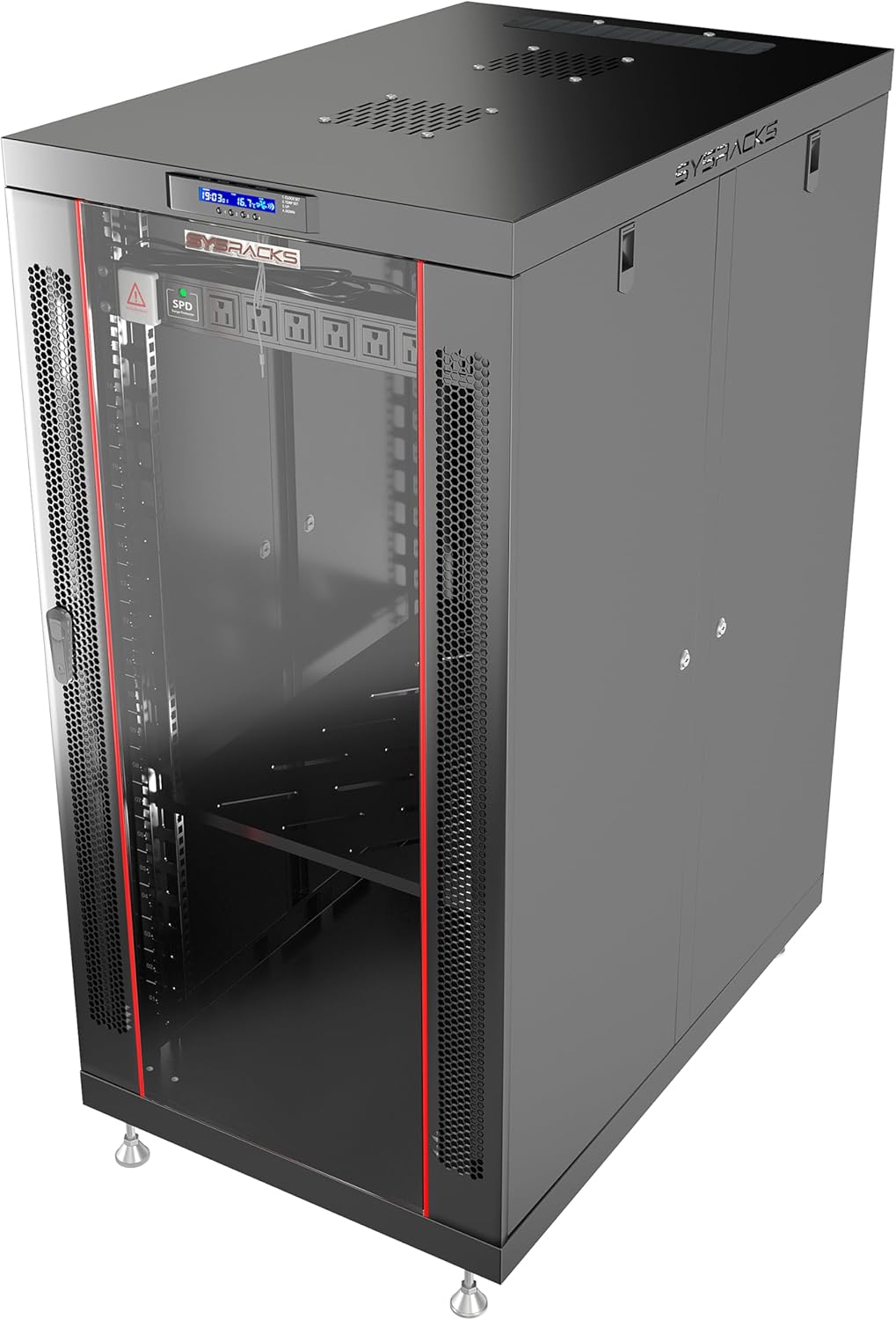 Home Lab Server Rack Cabinet 19" 22U – Premium Series 35" Deep Network Rack Enclosure with Glass Door, Quiet Cooling Fans & Thermostat, PDU, Shelf, Lockable Cabinet for NAS & Home Network
