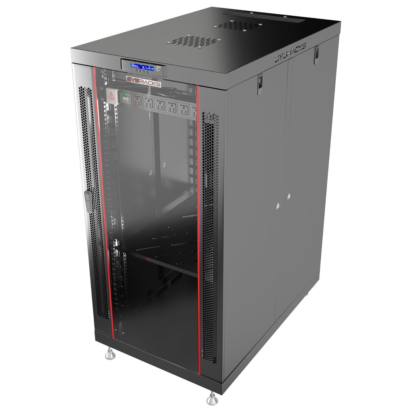 19" Server Rack Cabinet 18U – 35" Deep Network Cabinet Enclosure with Glass Door, Locking Panels, Cooling Fans, PDU & Shelf, IT Rack for Servers, Switches, AV Equipment