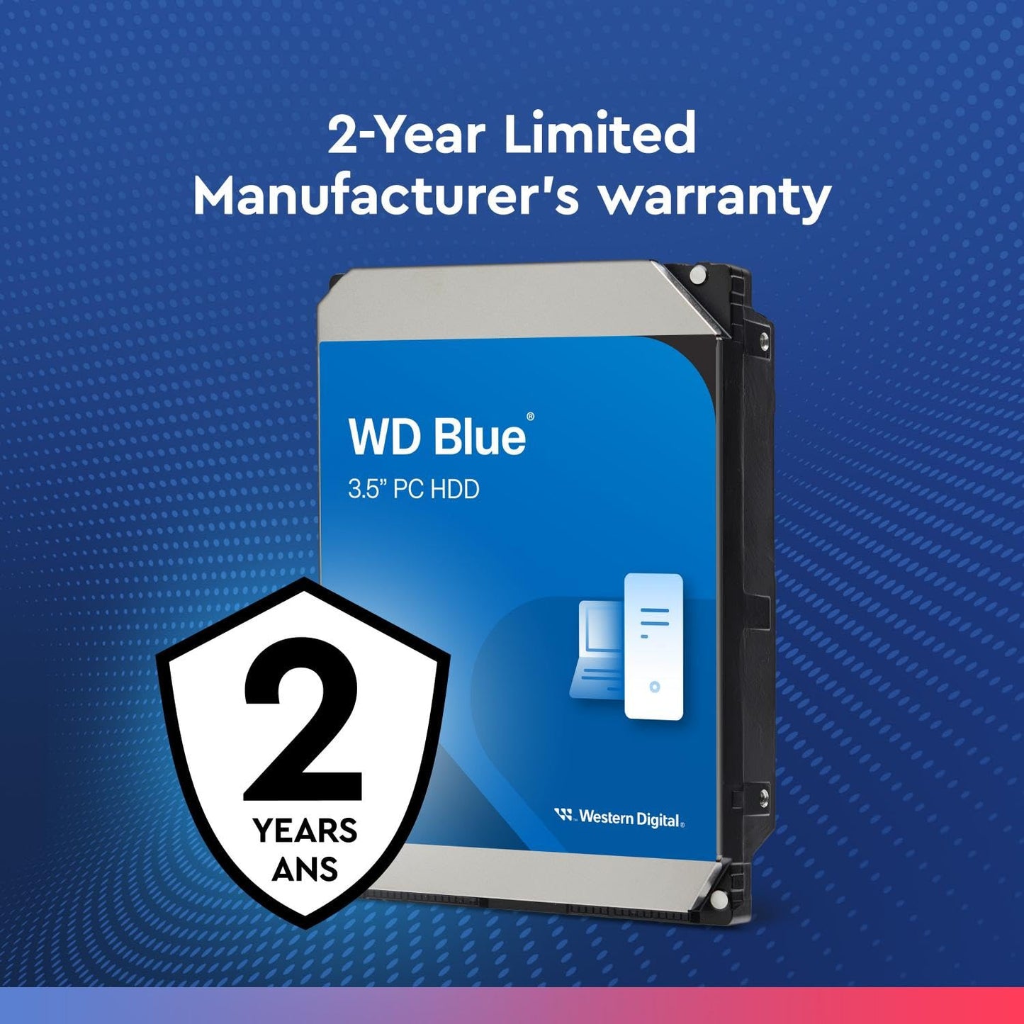 Western Digital 2TB WD Blue Mobile Hard Drive HDD - 5400 RPM, SATA 6 Gb/s, 128 MB Cache, 2.5" - WD20SPZX