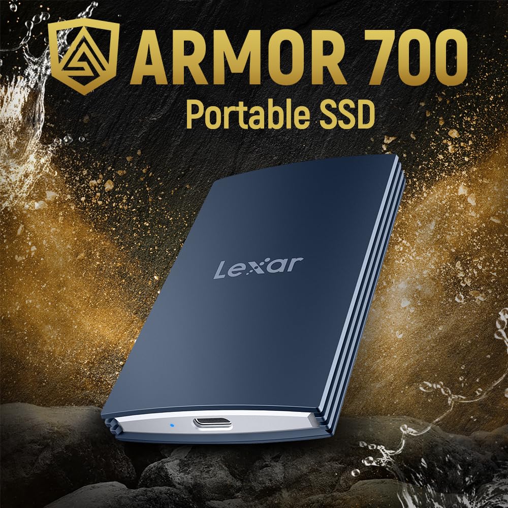 Lexar 2TB ES3 External SSD, Up to 1050MB/s Read, Storage Expansion, Compatible w/USB-C Smartphones, iPhone 15/16, PC, Mac, Tablets, Sleek & Sturdy Design, Silver (LES3XXX002T-RNSAU)