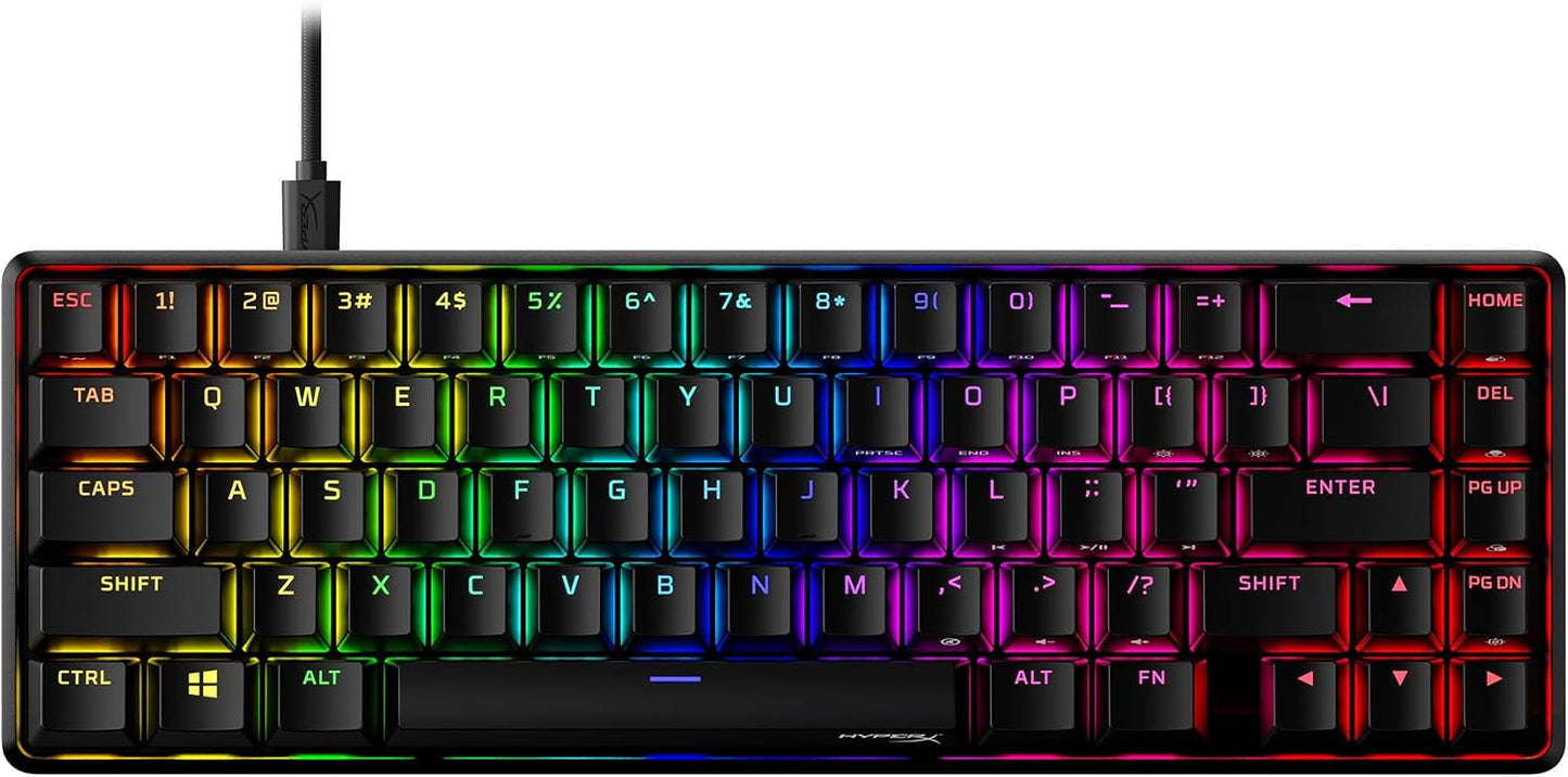 HyperX Alloy Origins 65 - Mechanical Gaming Keyboard – Compact 65% Form Factor - Linear Red Switch - Double Shot PBT Keycaps - RGB LED Backlit - NGENUITY Software Compatible,Black