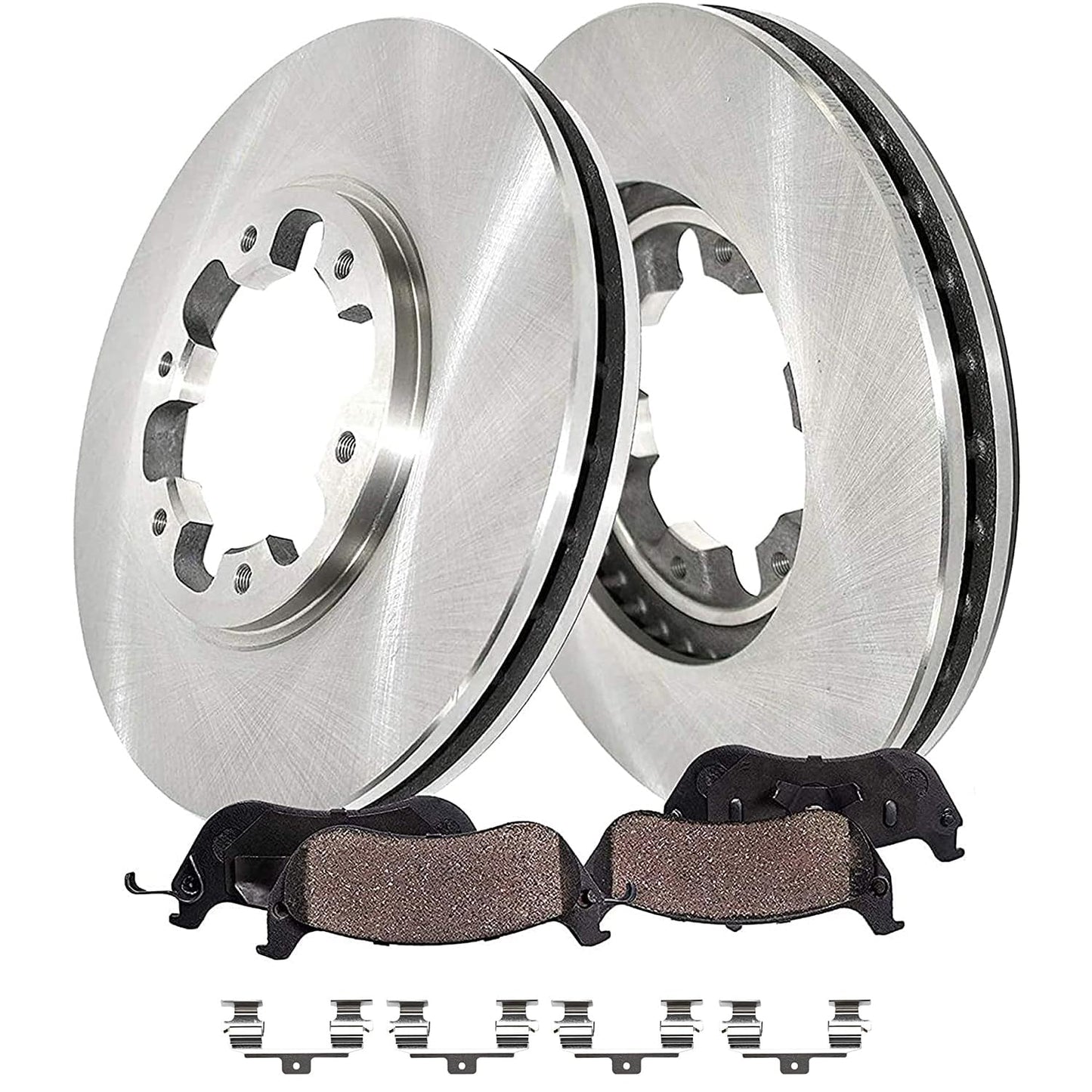 Detroit Axle - Front Brake Kit for 2003-2010 Honda Accord Disc Brake Rotors Ceramic Brakes Pads w/Hardware 2004 2005 2006 2007 2008 2009 Replacement [11.10 inch Rotors]