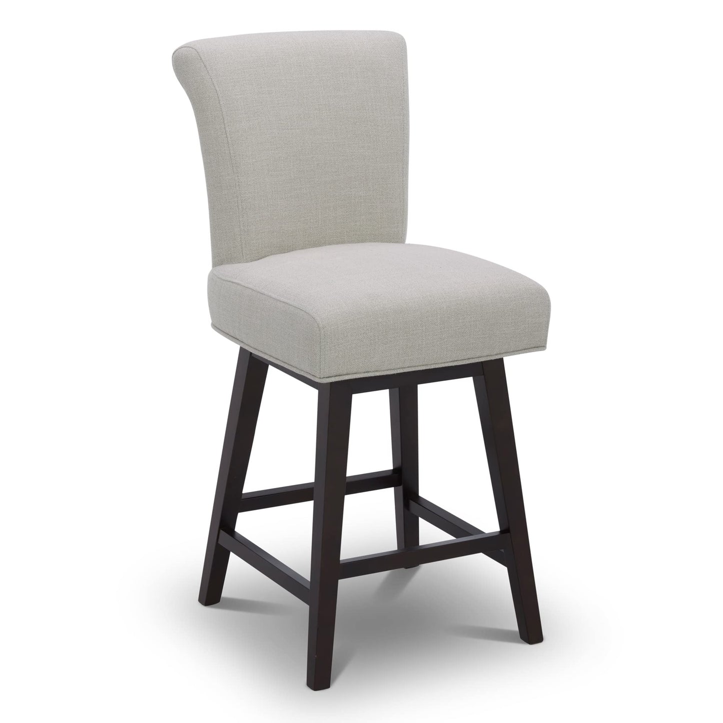 CHITA 30 Inch Counter Height Swivel Bar Stools Set of 2, FSC Certified Modern Upholstered Faux Leather Swivel Barstool Chairs with Back, Black