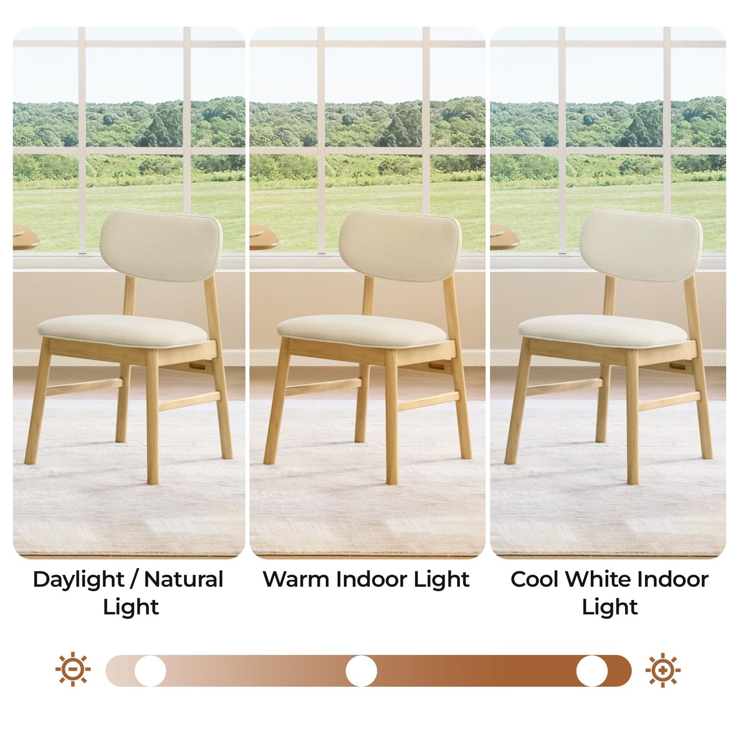 CHITA Soild Wood Dining Chairs Set of 4, Mid Century Modern Walnut Wood Kitchen Chairs with Curved Backrest, Dining Room Chair for Kitchen, Restaurant