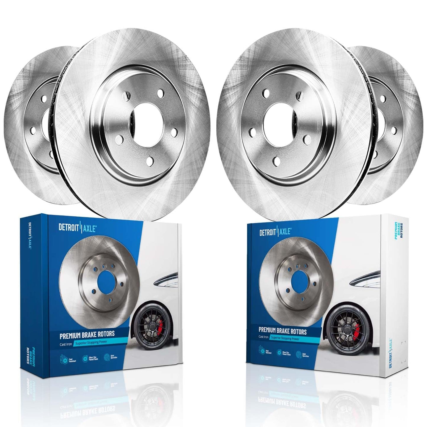 Detroit Axle - Brake Kit for 10-17 Chevrolet Equinox GMC Terrain Brake Rotors 2010 2011 2012 2013 2014 2015 2016 2017 Ceramic Brakes Pads Replacement : 12.64" inch Front and 11.93" inch Rear Rotor