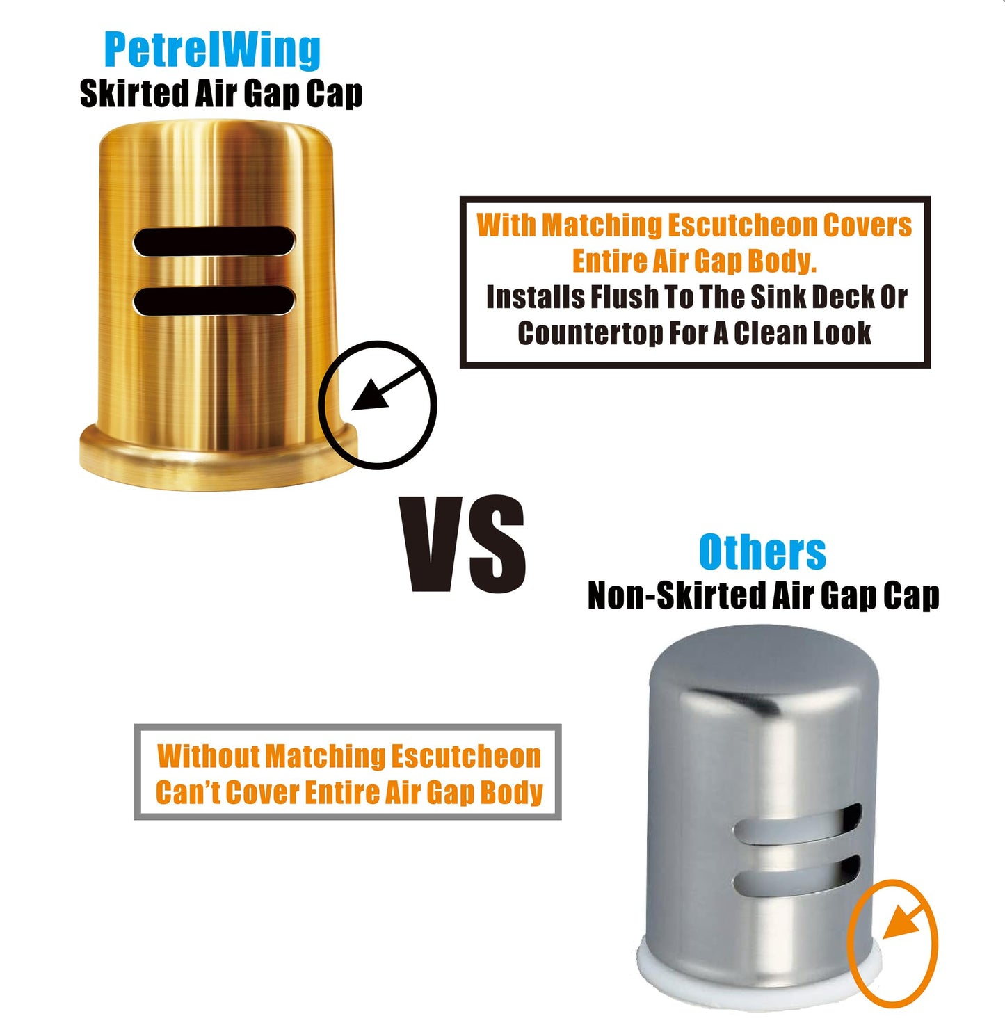 Dishwasher Air Gap Cover Black only, Skirted, Replacement Black air gap dishwasher,Solid Brass,Matte Black Finish