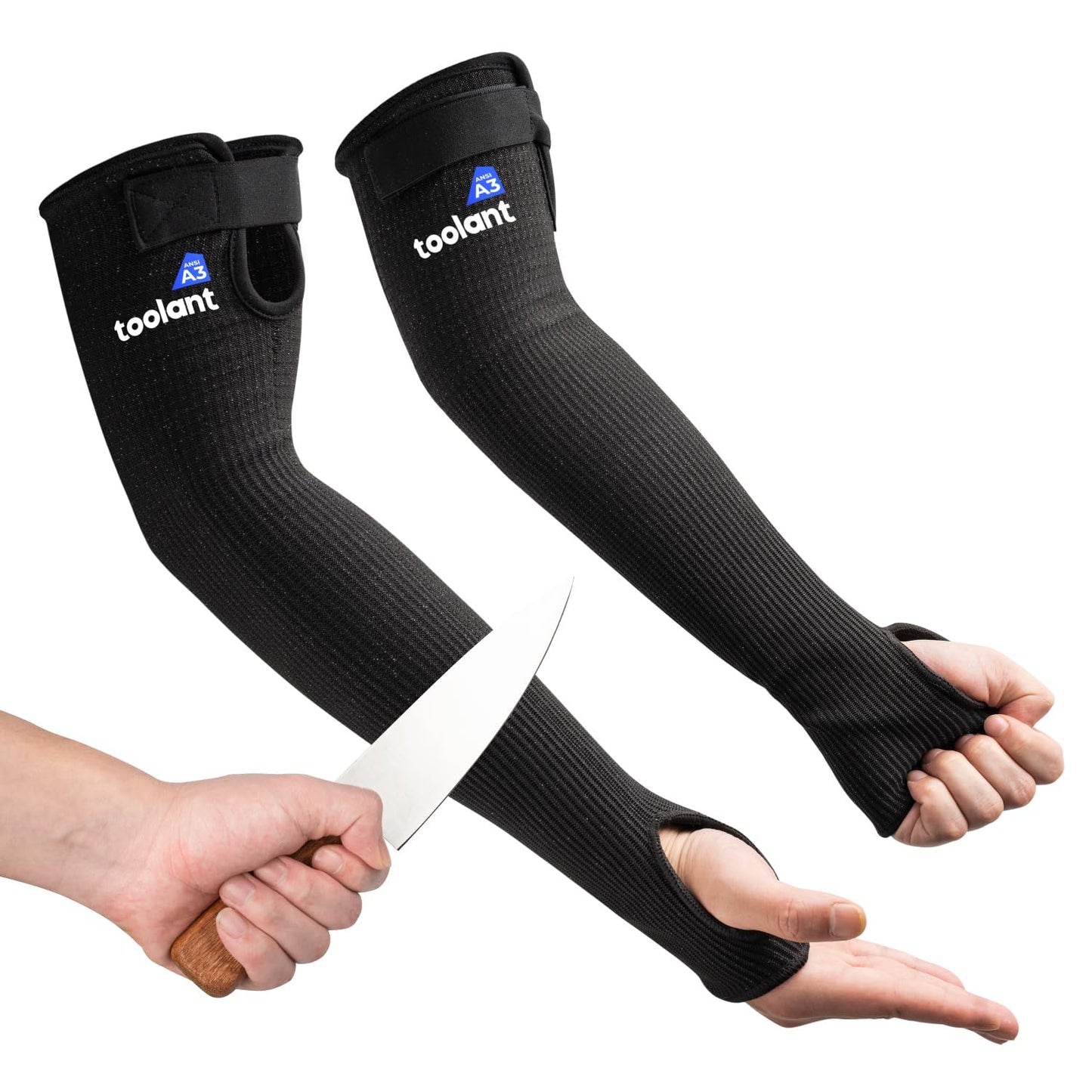 OriStout Cut Resistant Farmers Sleeves with Thumb Hole, Arm Protectors for Thin Skin and Bruising, for Gardening, Welding, Kitchen, Arm Guards for Biting, Pet Grooming, Grey, 1 Pair