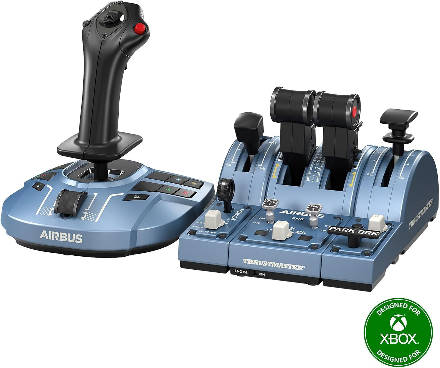 Thrustmaster TCA Captain Pack X Airbus Sidestick & Throttle - XBOX & PC | A320 1:1 replica, 14 remappable buttons, thrust reverser, twist rudder, 31 mappable quadrant buttons, 4 axes, for MSFS