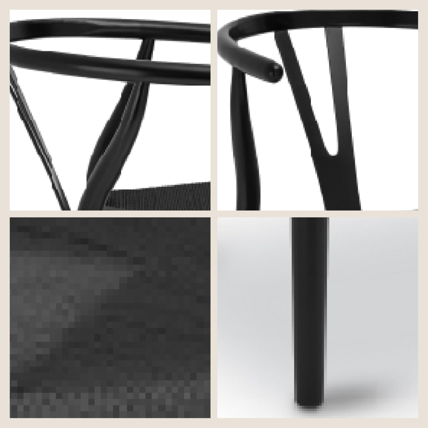 POLY & BARK Weave Dining Chair – Mid-Century Modern Wishbone Dining Chair with Arms, Solid Wood Frame, Indoor Use – Black – Single - Ideal for Dining Room, Kitchen or Stylish Accent Setting