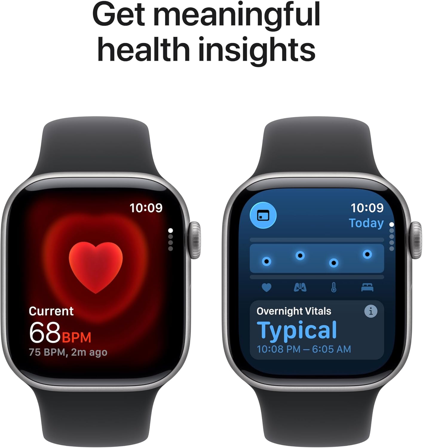 Apple Watch Series 11 [GPS 42mm] Smartwatch with Space Grey Aluminum Case with Black Sport Band - M/L. Sleep Score, Fitness Tracker, Health Monitoring, Always-On Display, Water Resistant