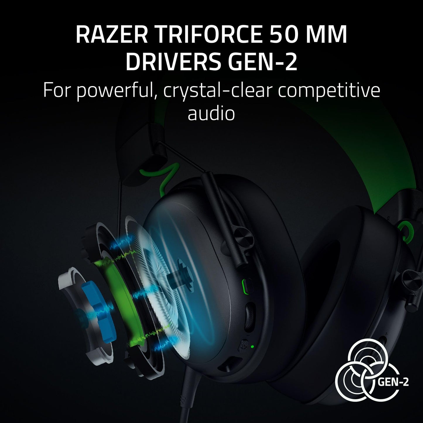 Razer BlackShark V3 X HyperSpeed Wireless Gaming Headset for PC: 50mm Drivers - Cardioid Mic - 2.4 GHz, Bluetooth, USB - Works with Mac, PS5, Nintendo Switch, Smartphone - 70 Hr Battery - Black