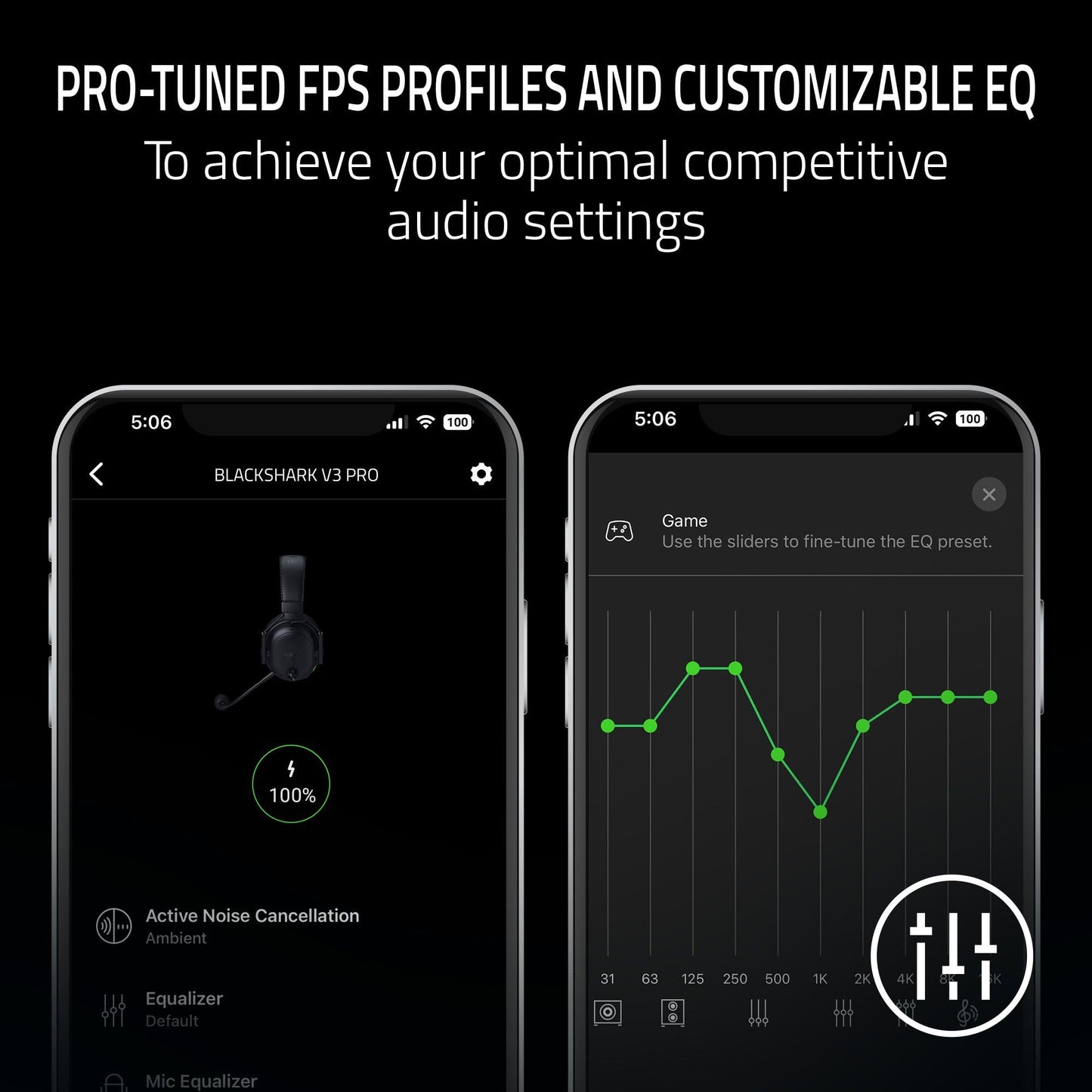 Razer BlackShark V3 Pro Wireless ANC Gaming Headset for PC: Full Band Mic - 50mm Drivers - 2.4 GHz, Bluetooth, USB, 3.5mm - Works with Mac, PS5, Nintendo Switch, Smartphone - 70 Hr Battery - Black