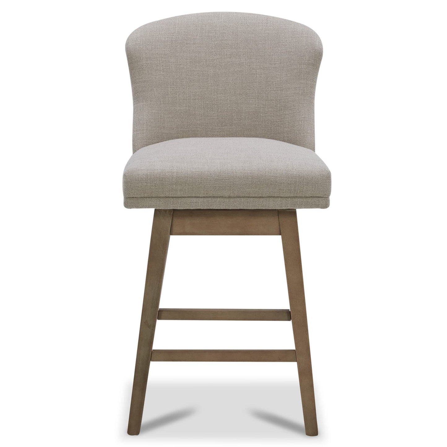 CHITA Counter Height Swivel Barstools, FSC Certified Upholstered Performance Fabric Bar Stools Set of 2, 26" Seat Height, Tan