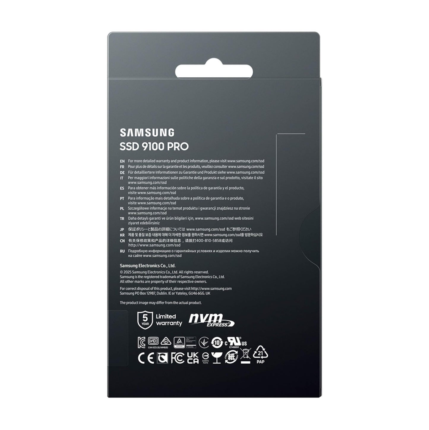 Samsung SSD 9100 PRO 2TB, PCIe 5.0x4 M.2 2280, Seq. Read Speeds Up to 14,700MB/s, Best for AI Computing, Gaming and Heavy Duty Workstations (MZ VAP2T0B/AM)