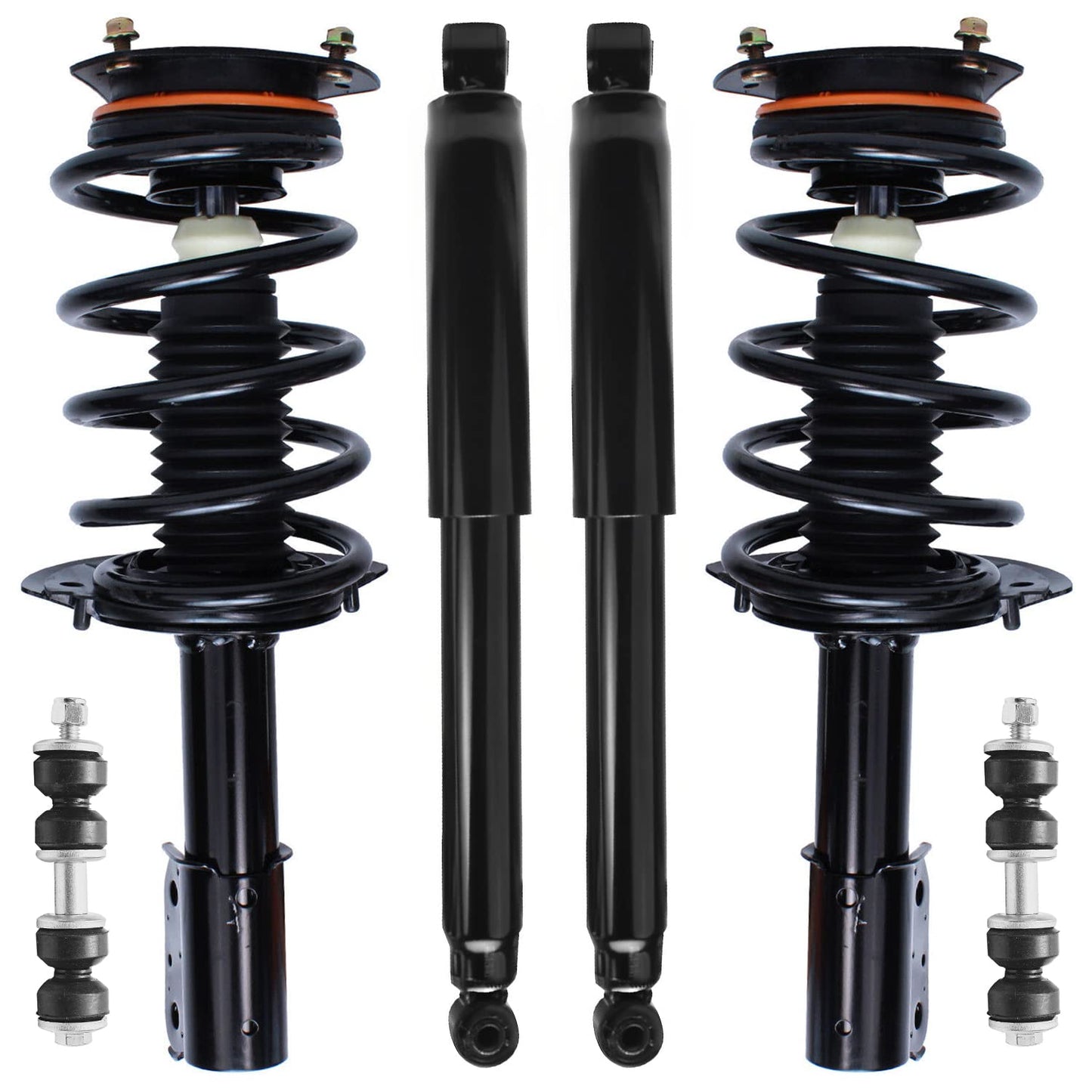 Detroit Axle - 6pc Struts Shocks Kit for 2014-2018 Chevy Silverado 1500 GMC Sierra 1500, 2 Front Struts w/Coil Springs 2 Sway Bars 2 Rear Shock Absorbers 2015 2016 2017 Replacement Suspension