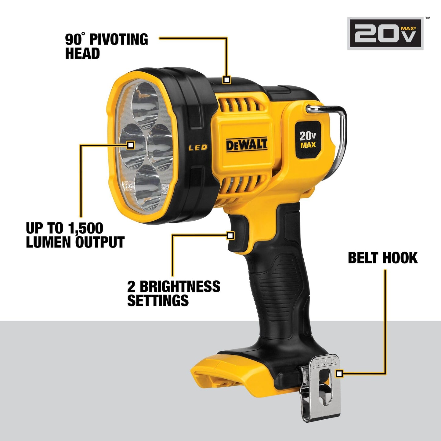 DEWALT 20V MAX* LED Work Light/Flashlight (DCL040)